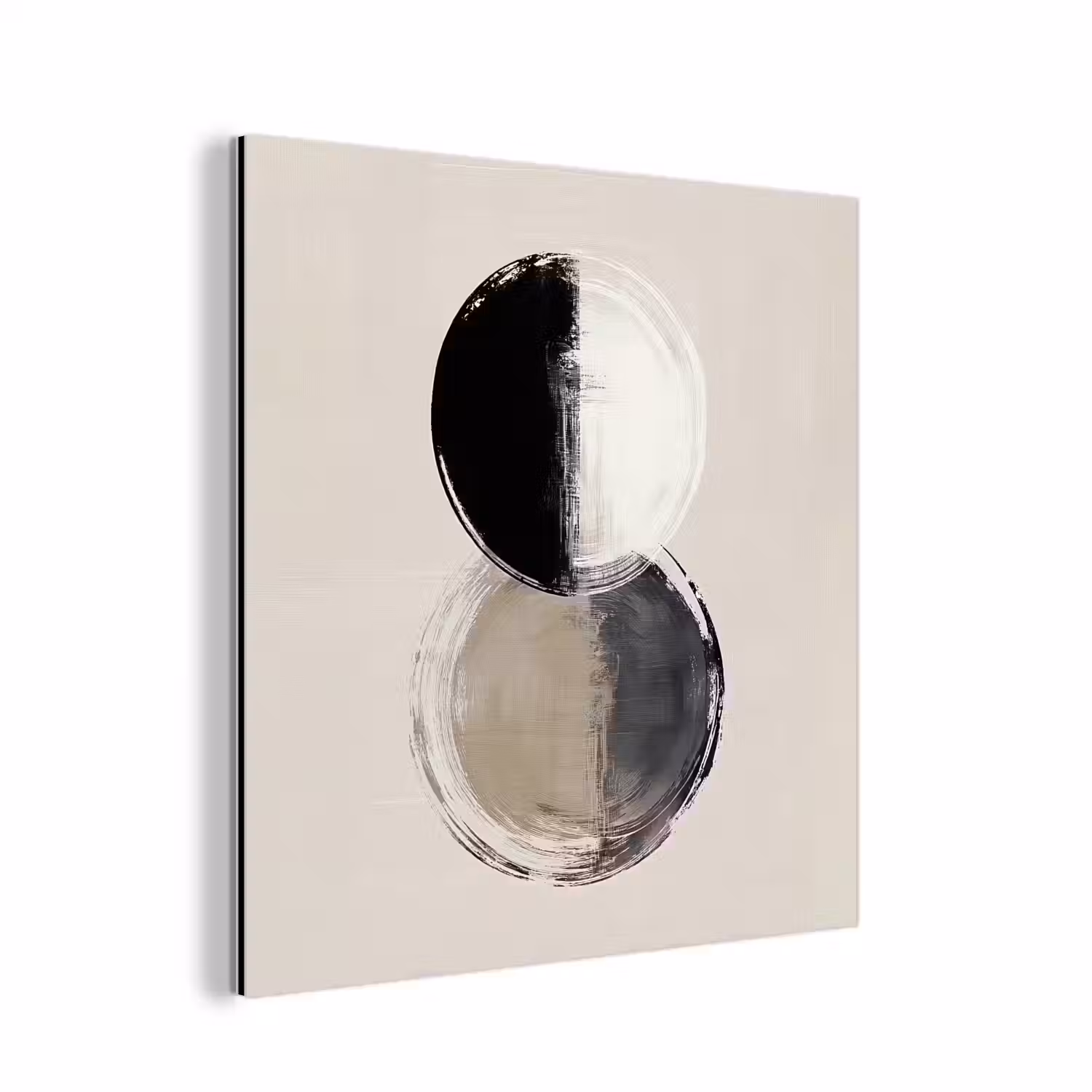 Cirkels - Strepen - Minimalistisch - Zwart aluminium wit klein -3d
