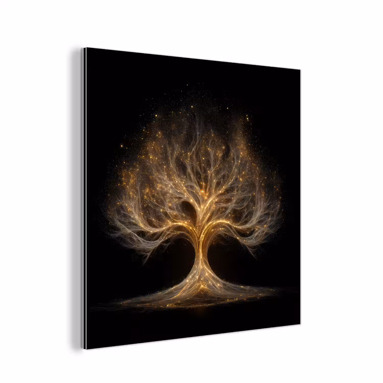Lichtjes - Boom - Abstract - Zwart aluminium wit klein -3d