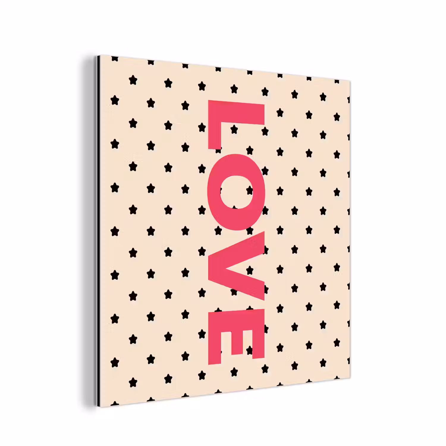 Love - Stippen - Roze aluminium wit klein -3d