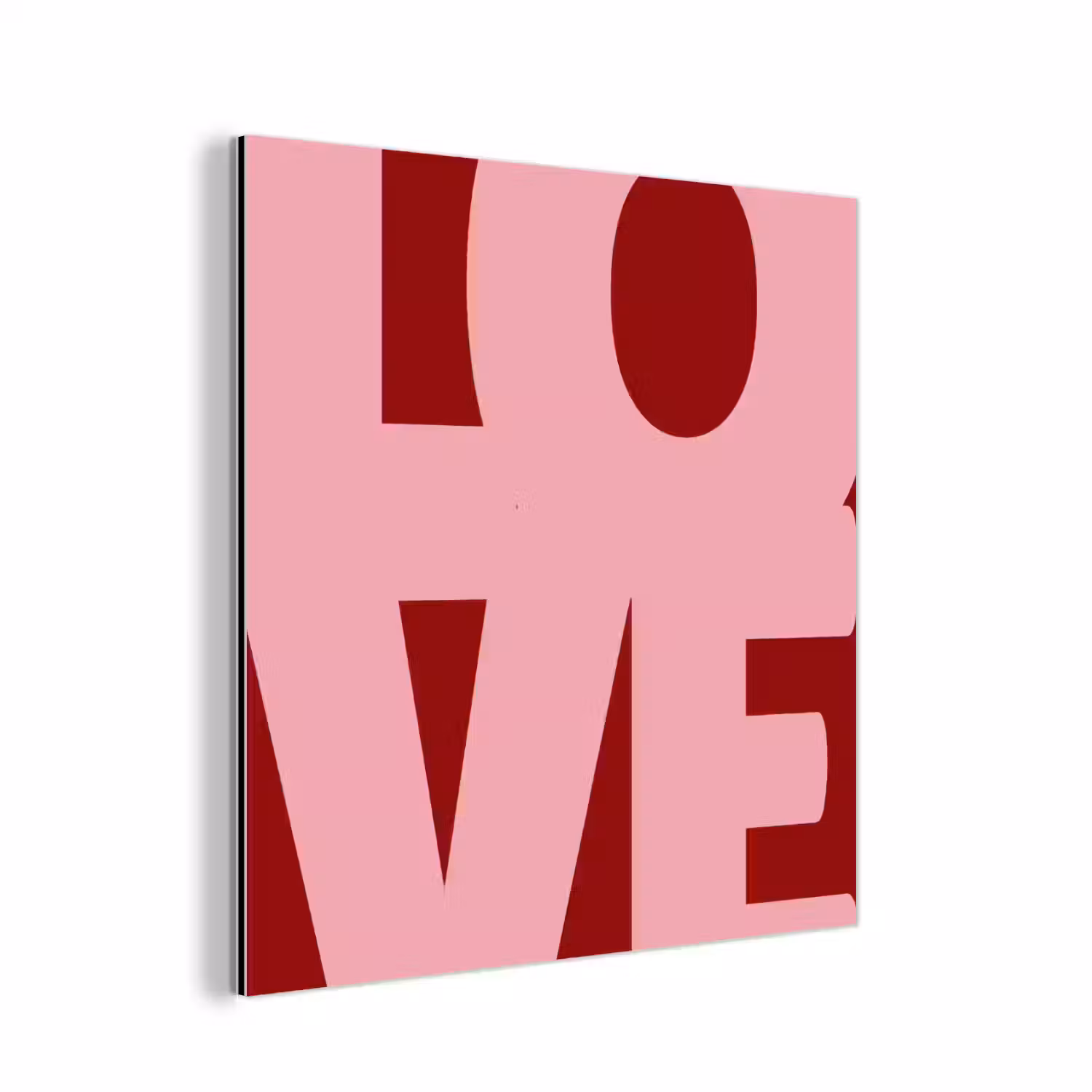 Love - Rood - Blokletters aluminium wit klein -3d