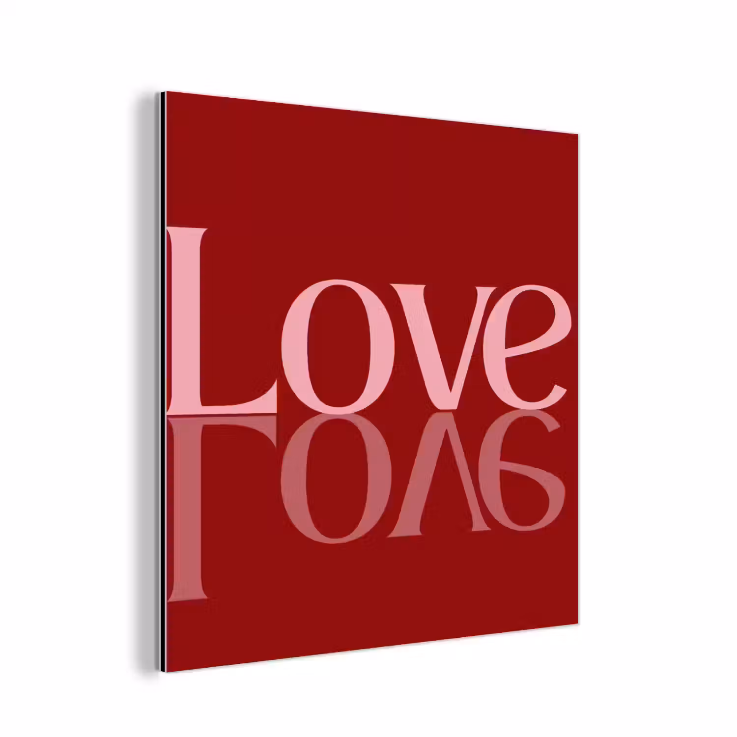 Love - Spiegeling - Rood aluminium wit klein -3d