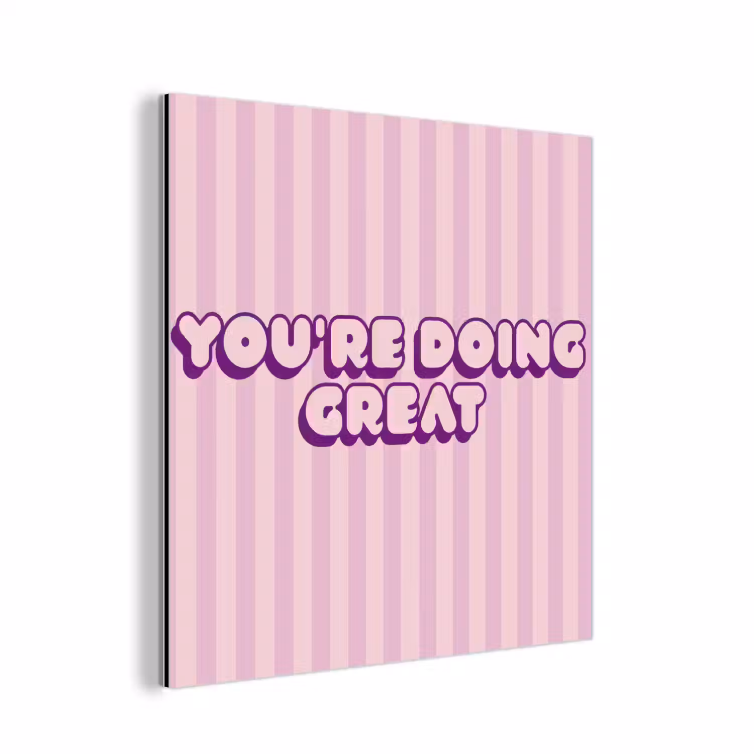 Paars - Strepen - You're doing great - Schaduw aluminium wit klein -3d