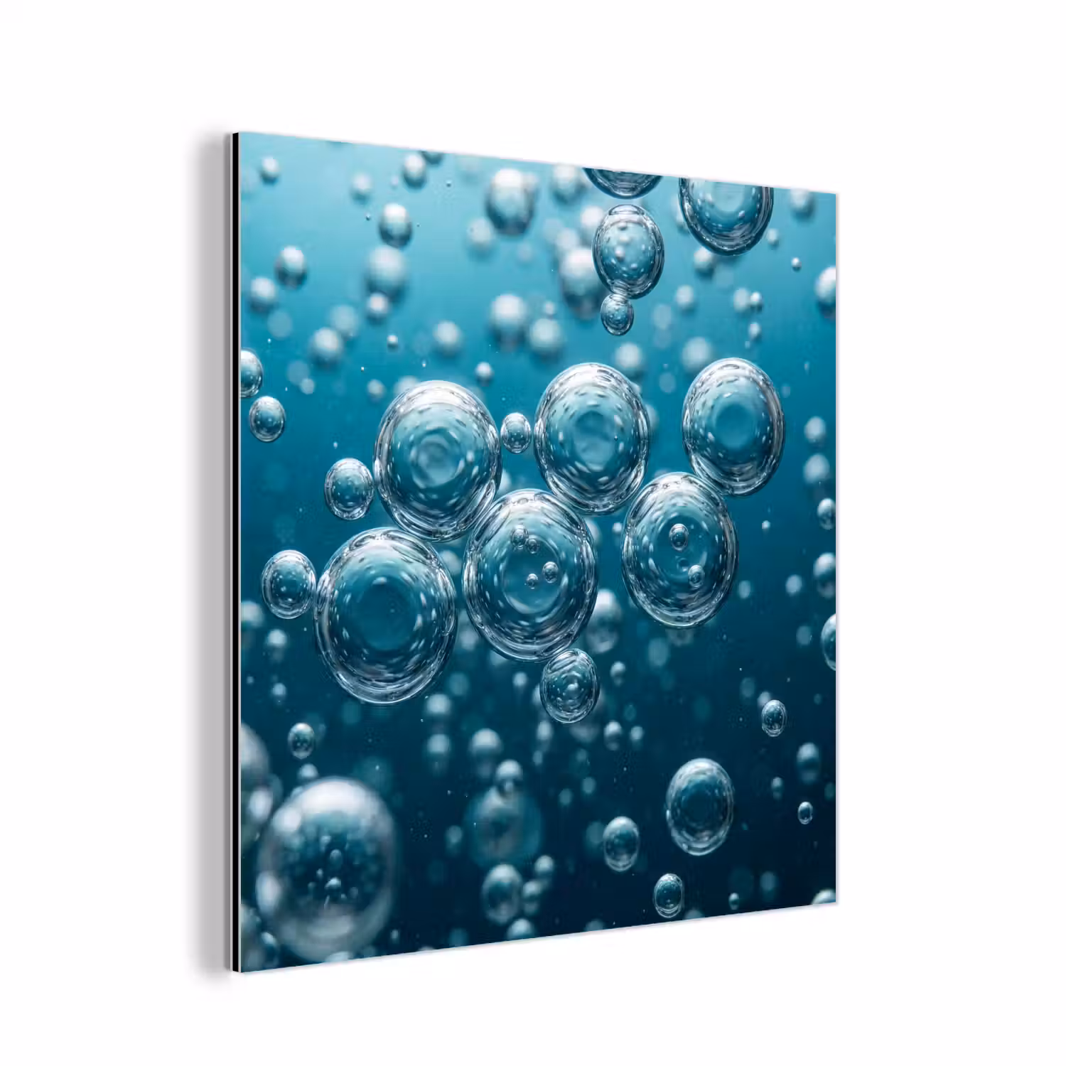 Luchtbellen - Dynamisch - Blauw aluminium wit klein -3d