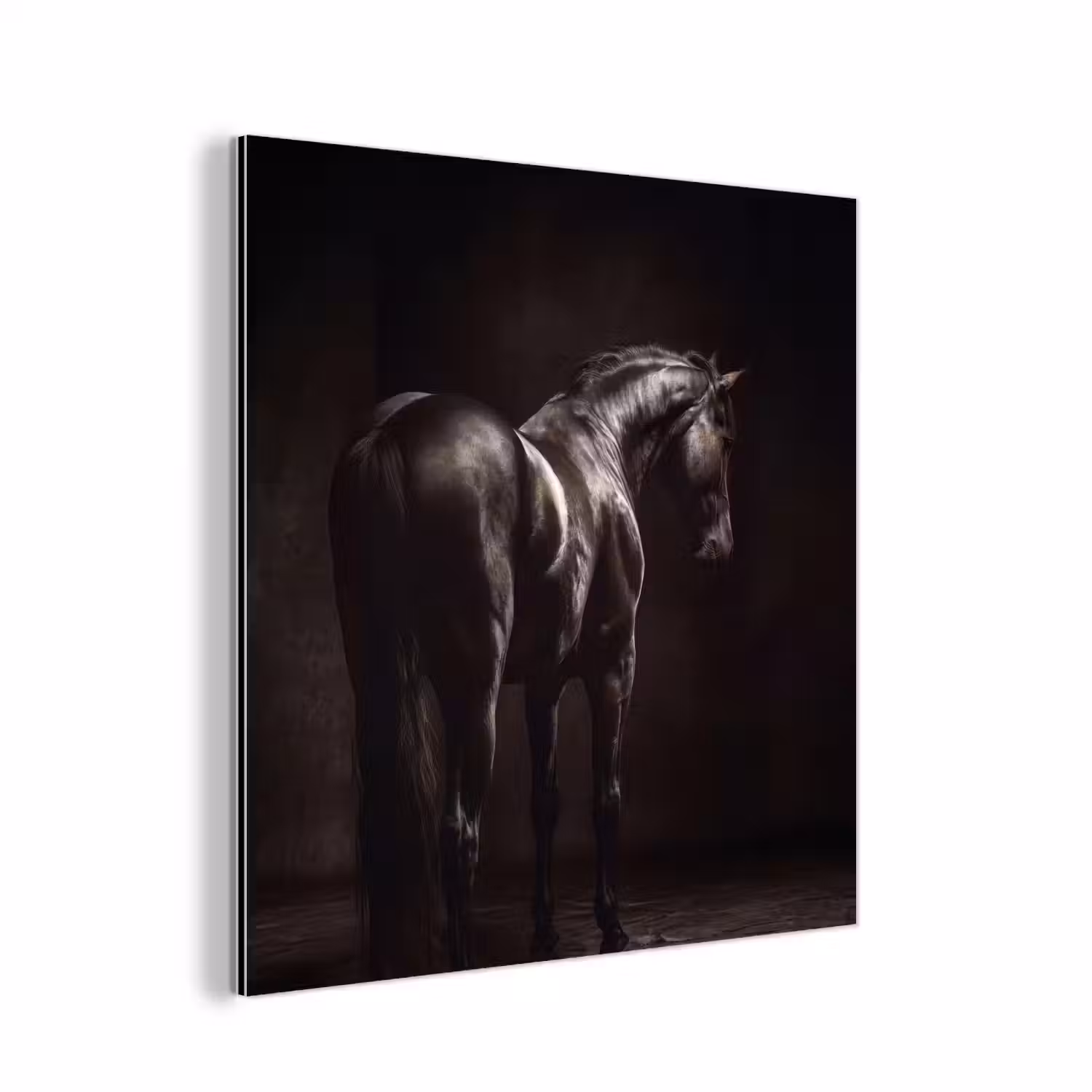 Krachtig - Paard - Donker aluminium wit klein -3d