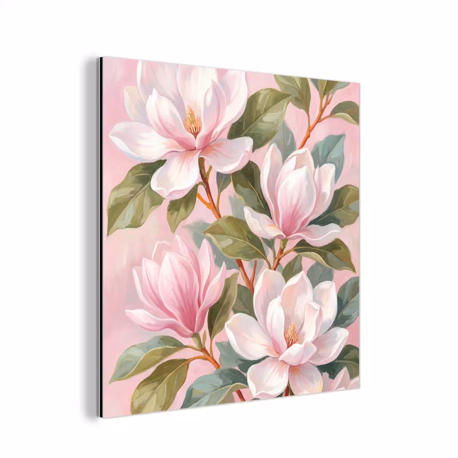 Magnolia's - Patroon - Roze aluminium wit klein -3d