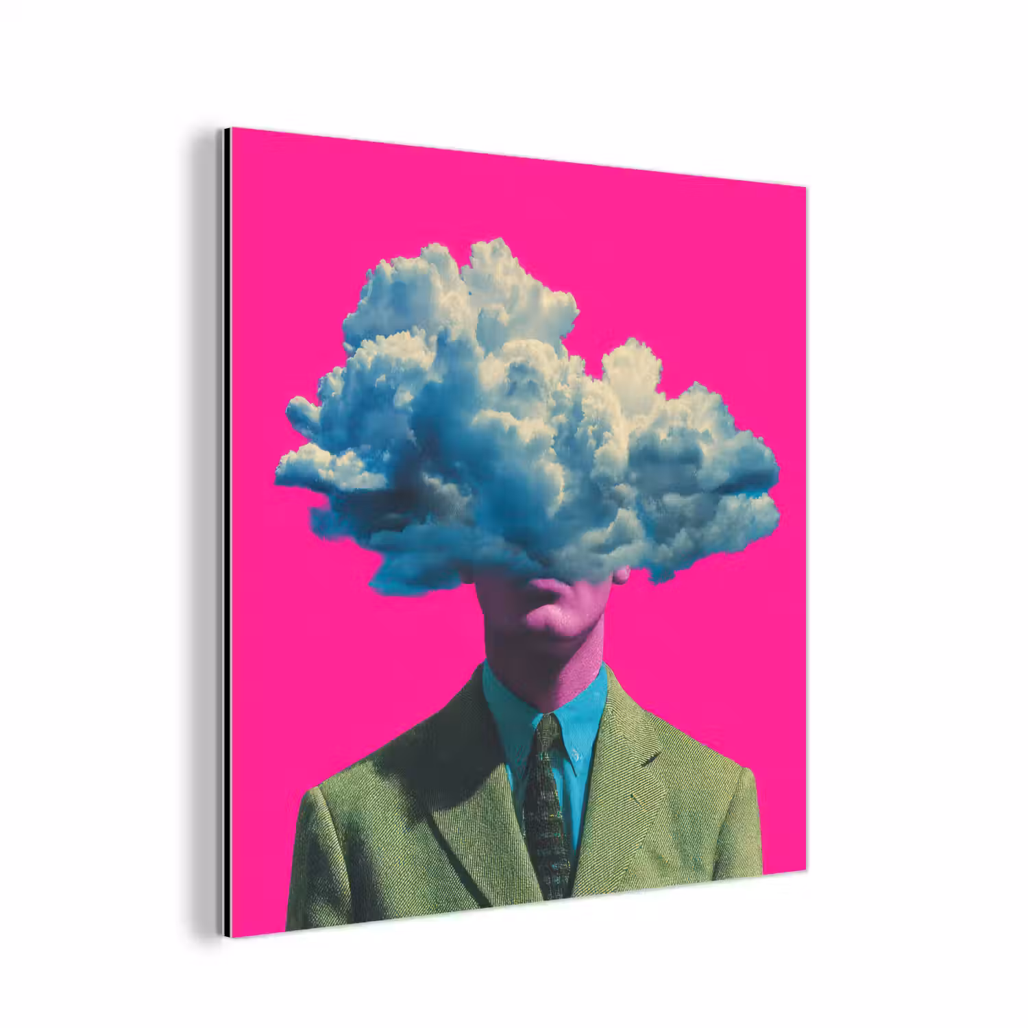 Man - Pak - Wolk - Roze aluminium wit klein -3d
