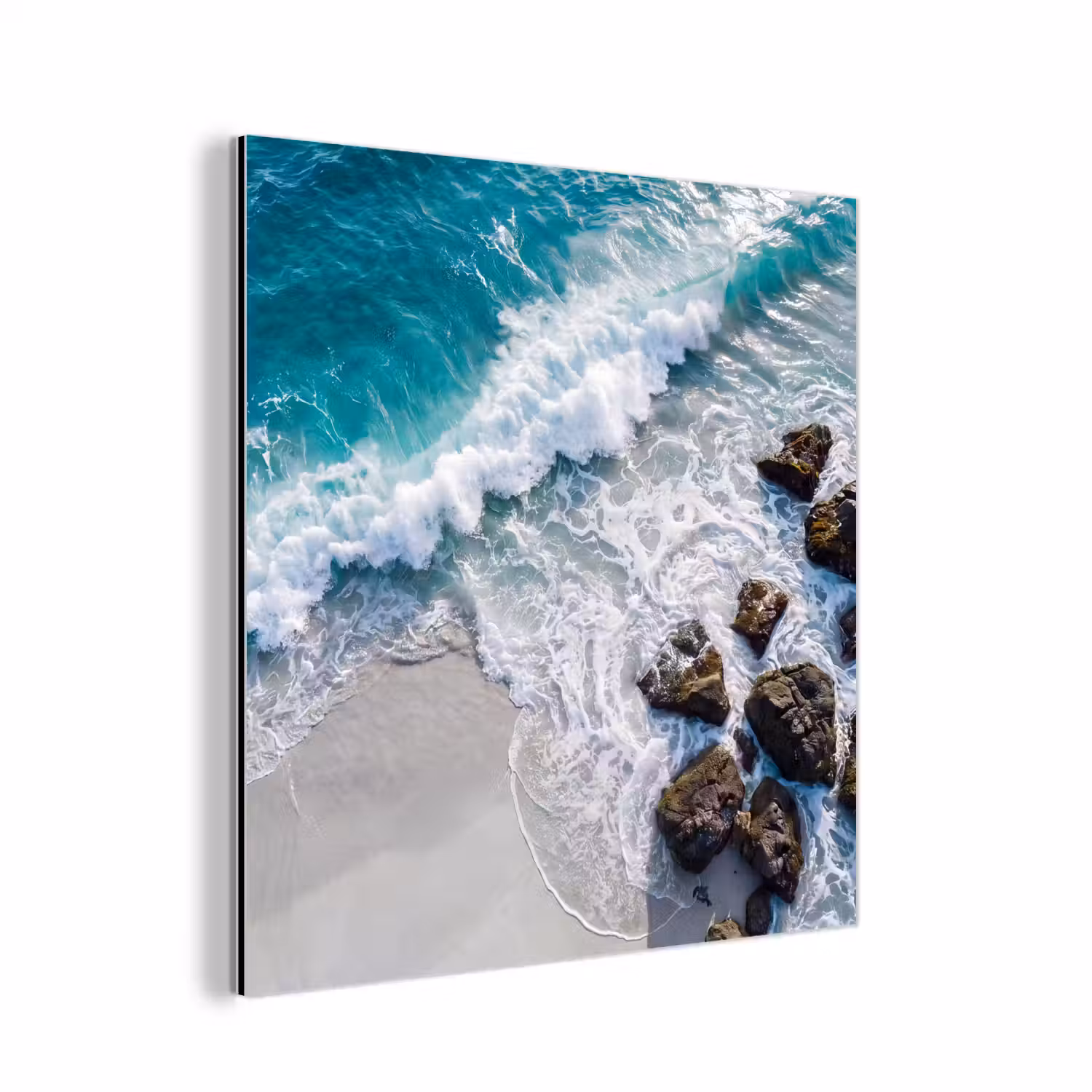Zee - Golf - Strand - Natuur - Blauw aluminium wit klein -3d