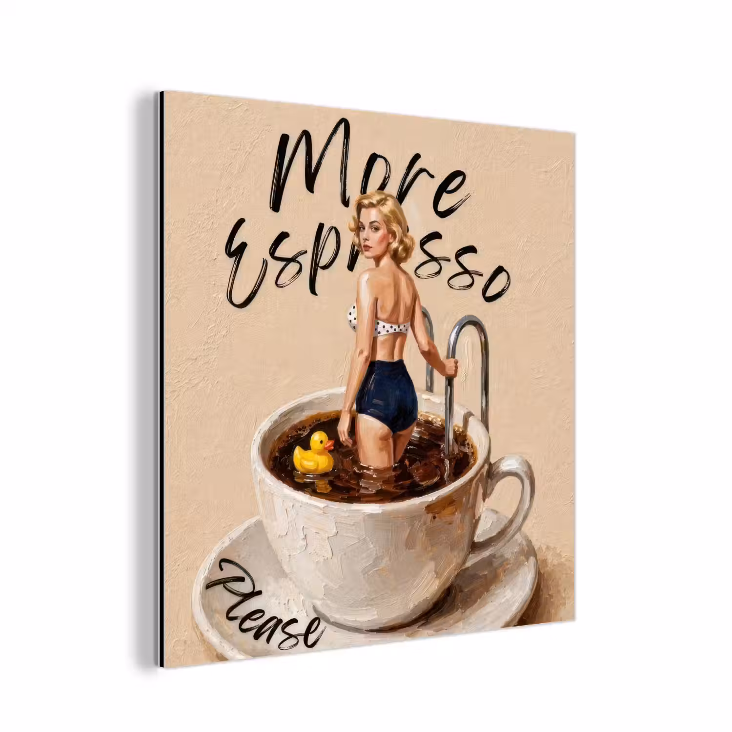 More espresso - Koffie - Eend aluminium wit klein -3d