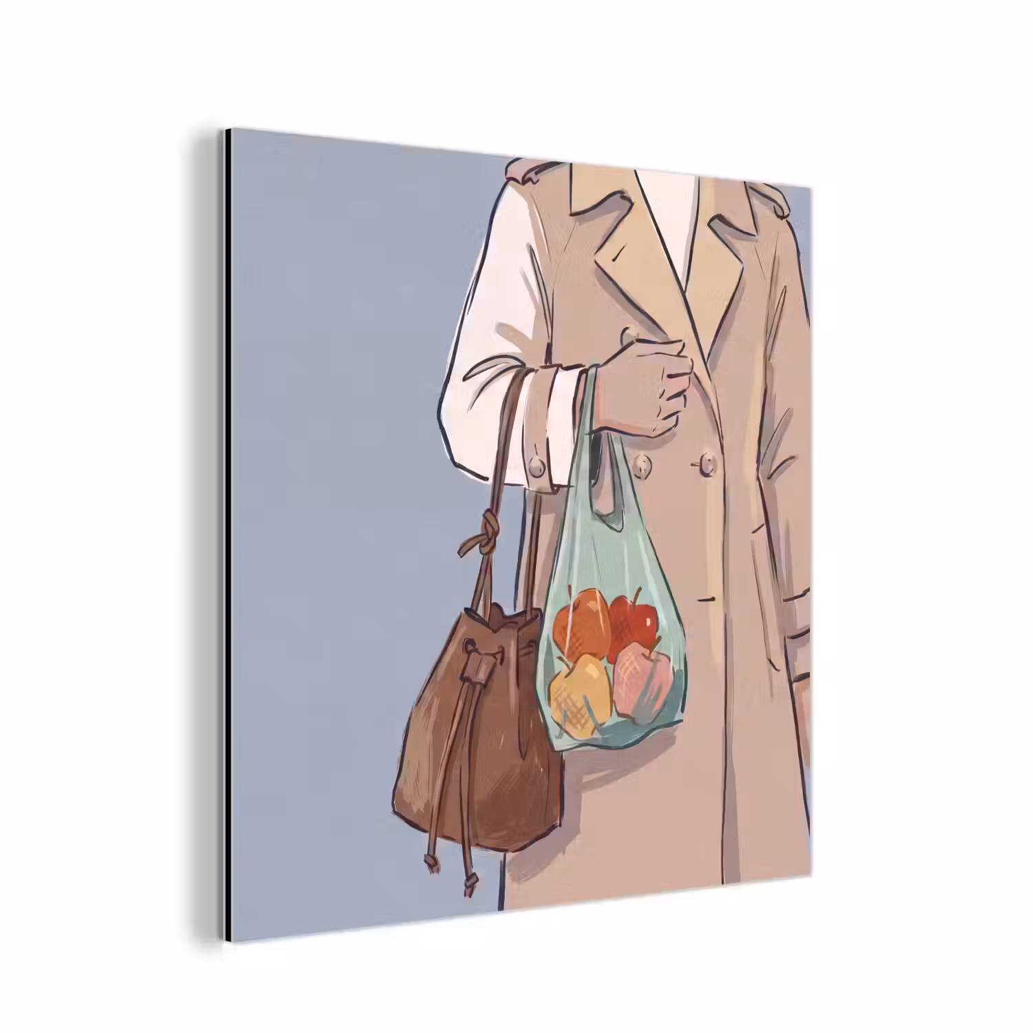 Mensen - Boodschappen - Stadsleven - Modern - Kleurrijk aluminium wit klein -3d