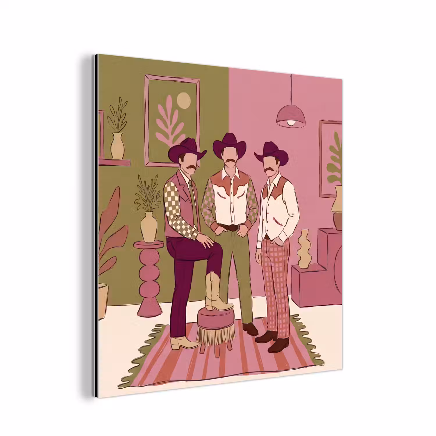 Mensen - Mannen - Hoeden - Retro - Interieur aluminium wit klein -3d