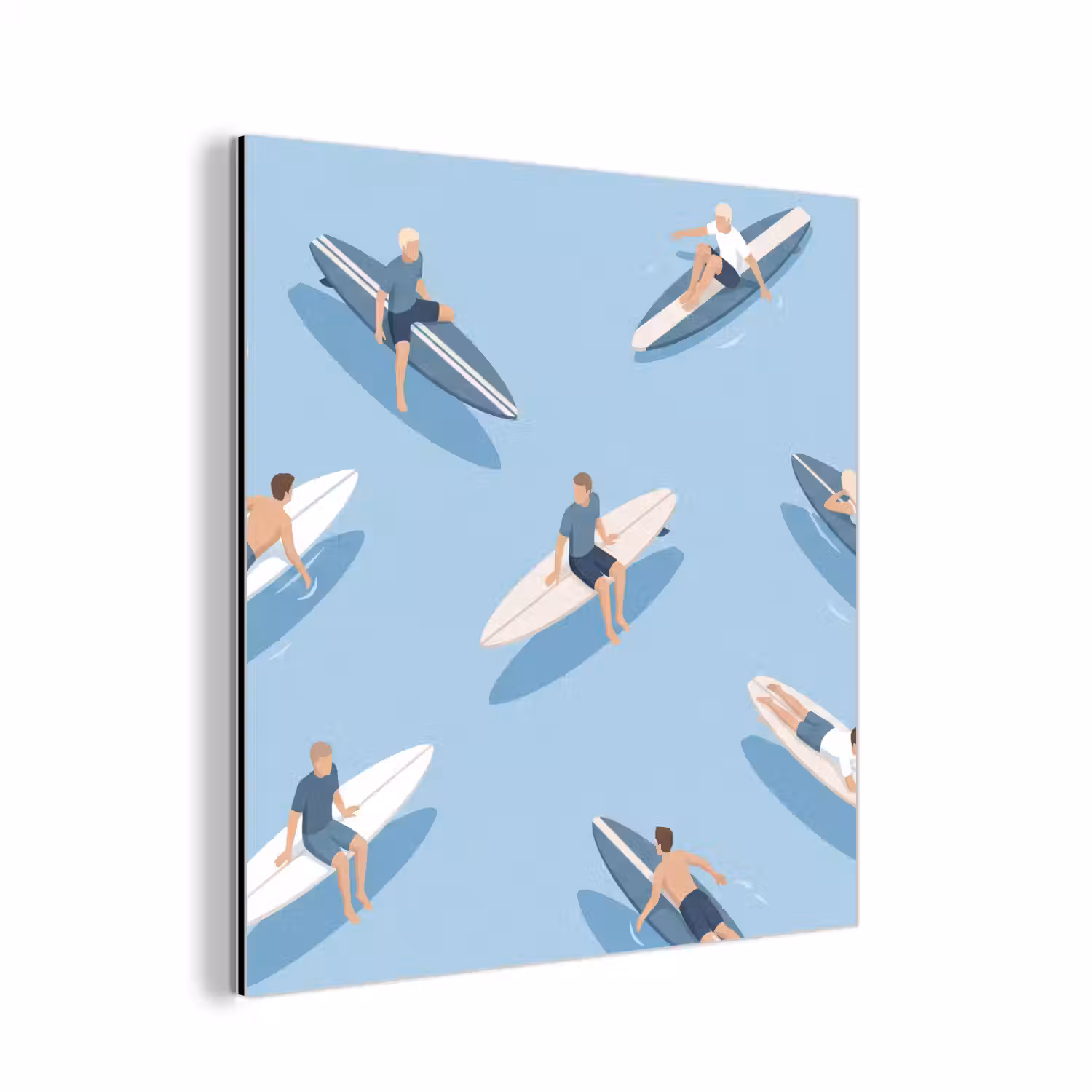 Mensen - Surfen - Water - Zomer - Illustratie aluminium wit klein -3d