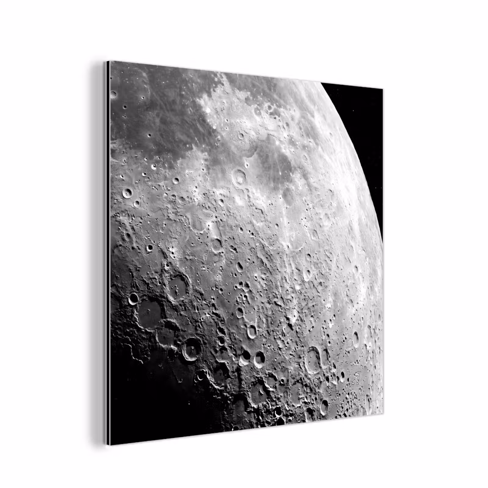 Alu-Dibond-Bild - Mond – Krater – Weltraum - Maan - Kraters - Ruimte aluminium wit klein