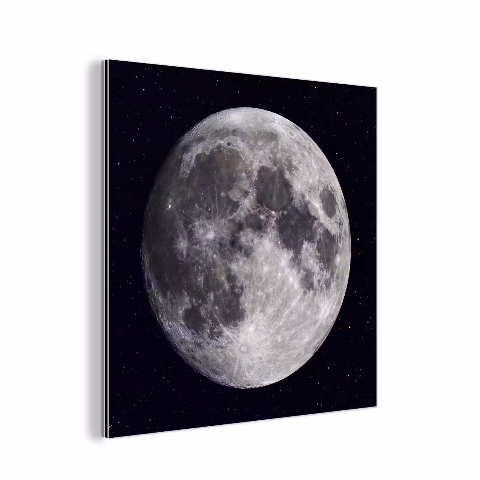 Alu-Dibond-Bild - Mond – Sterne – Weltraum - Maan - Sterren - Ruimte aluminium wit klein
