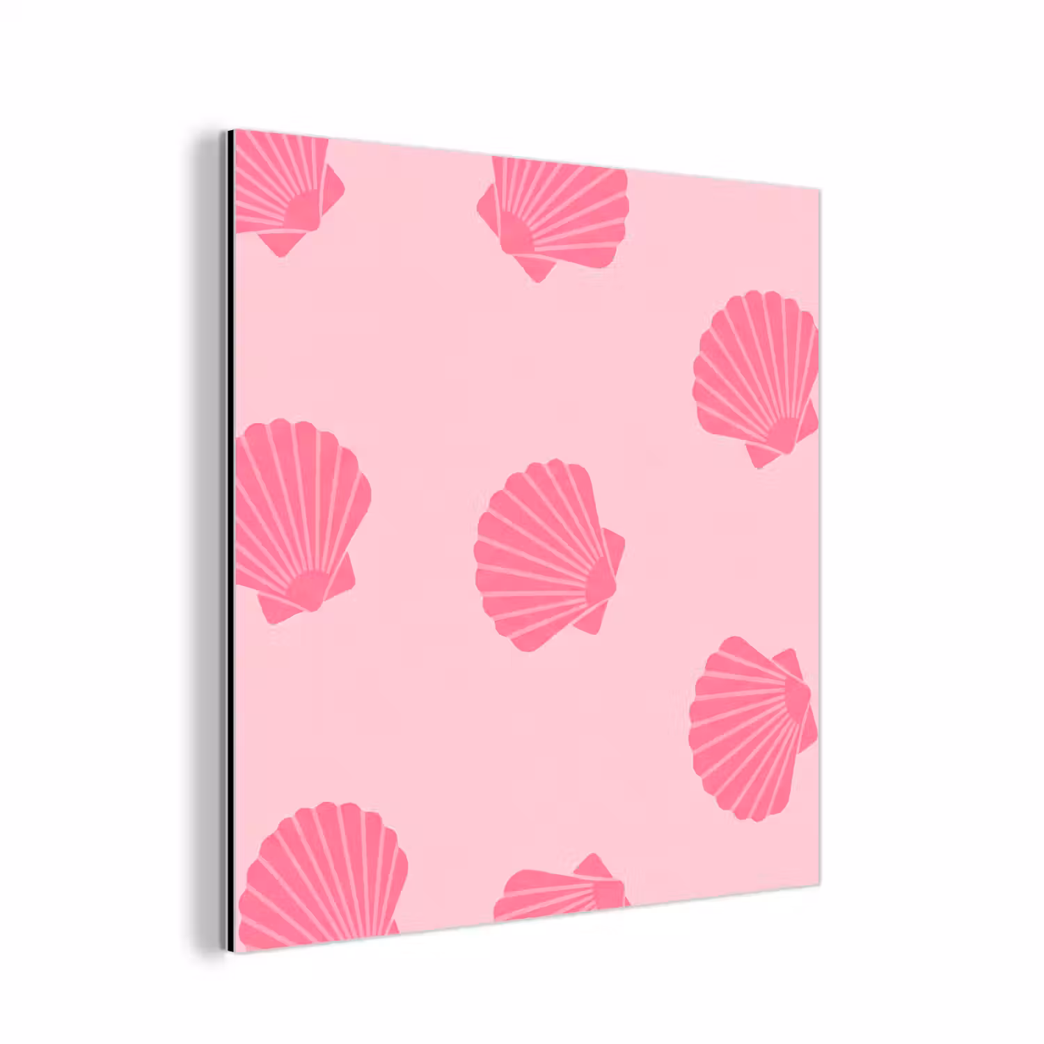 Schelp - Patroon - Zee - Modern - Roze aluminium wit klein -3d