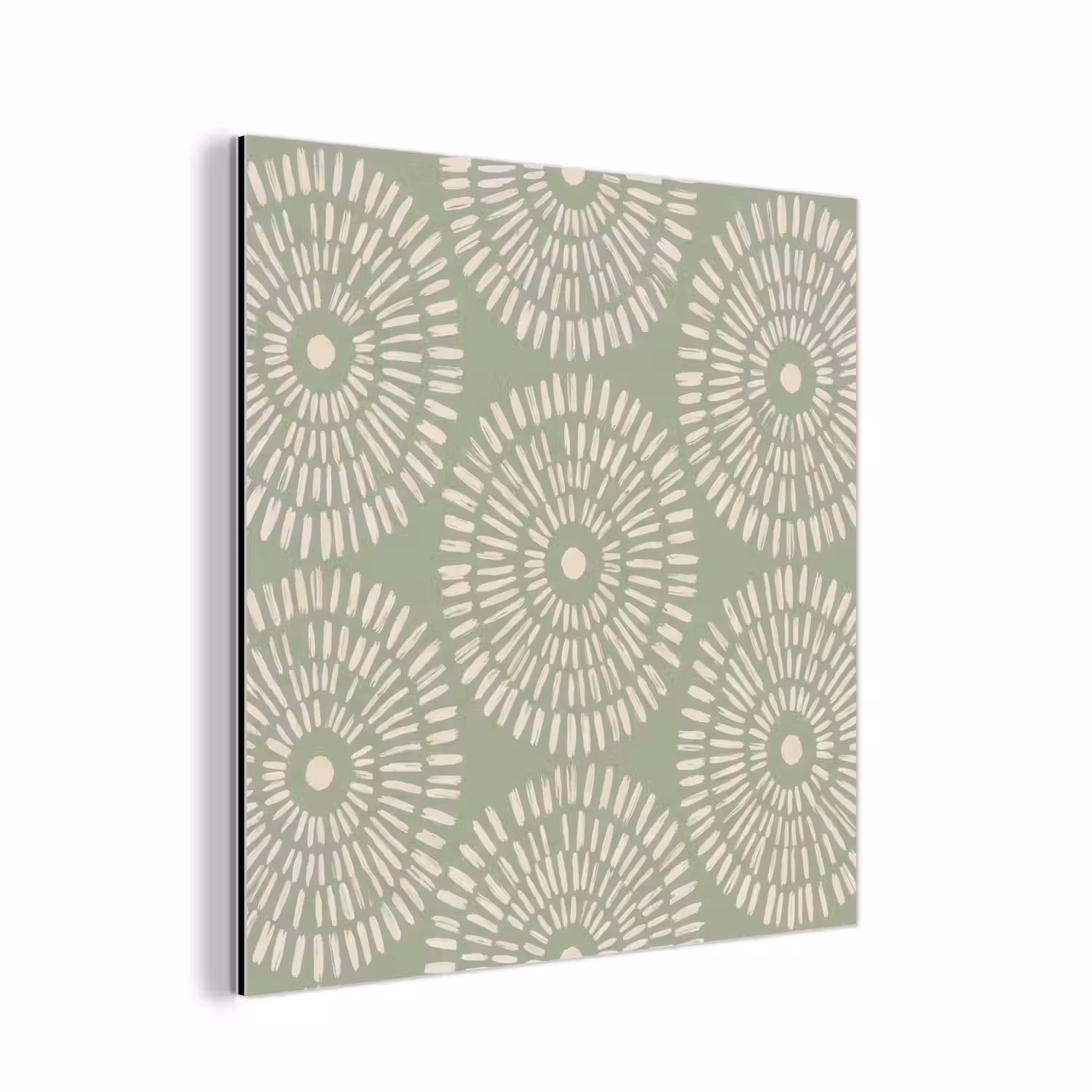 Patroon - Cirkels - Abstract - Modern - Groen aluminium wit klein -3d