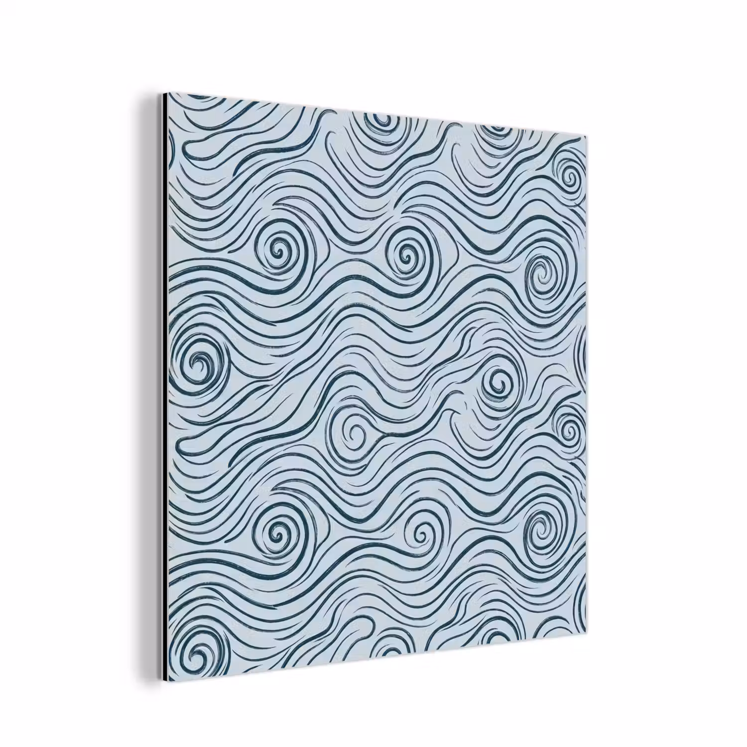 Patroon - Golven - Abstract - Modern - Blauw aluminium wit klein -3d