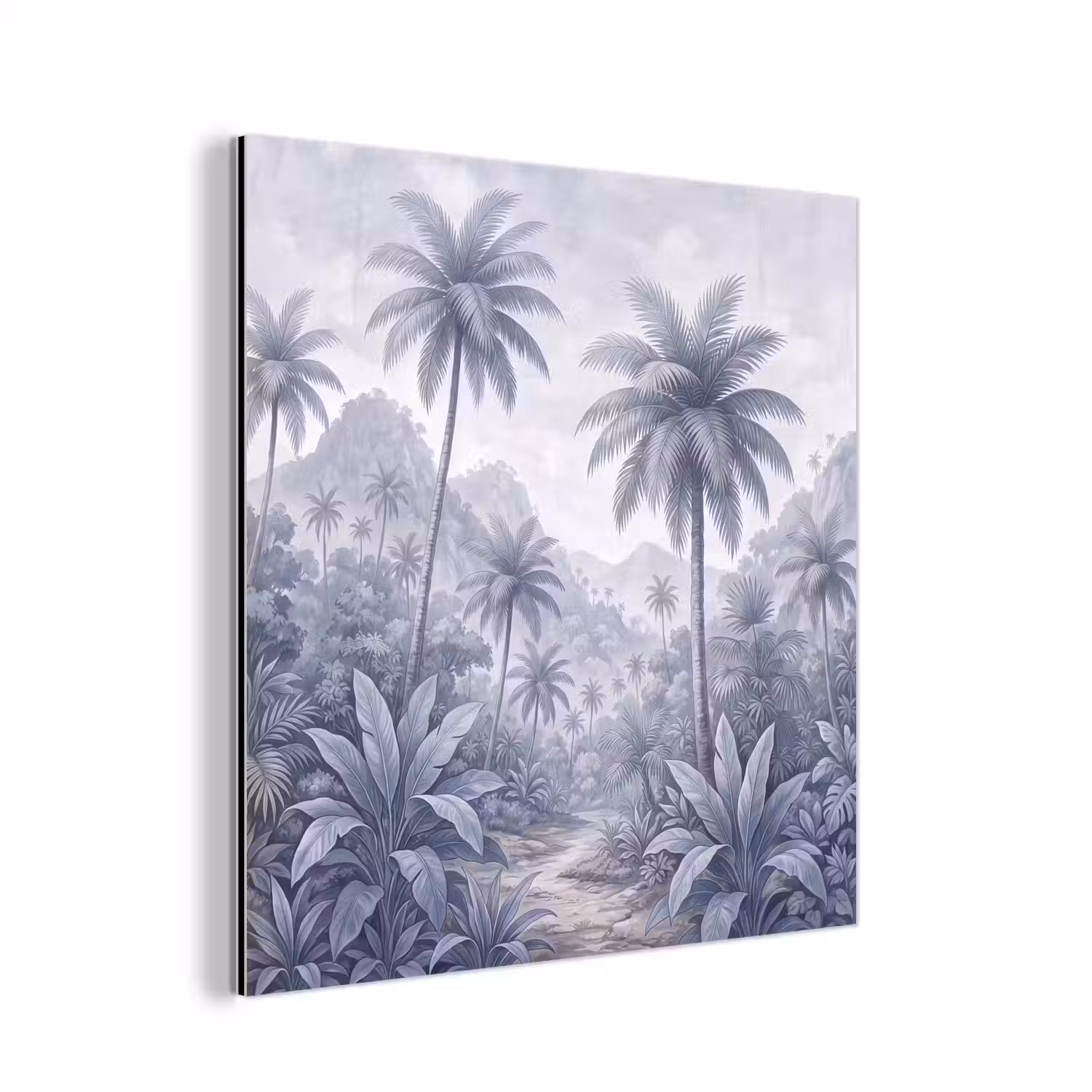 Natuur - Boom - Tropisch - Landschap - Blauw aluminium wit klein -3d
