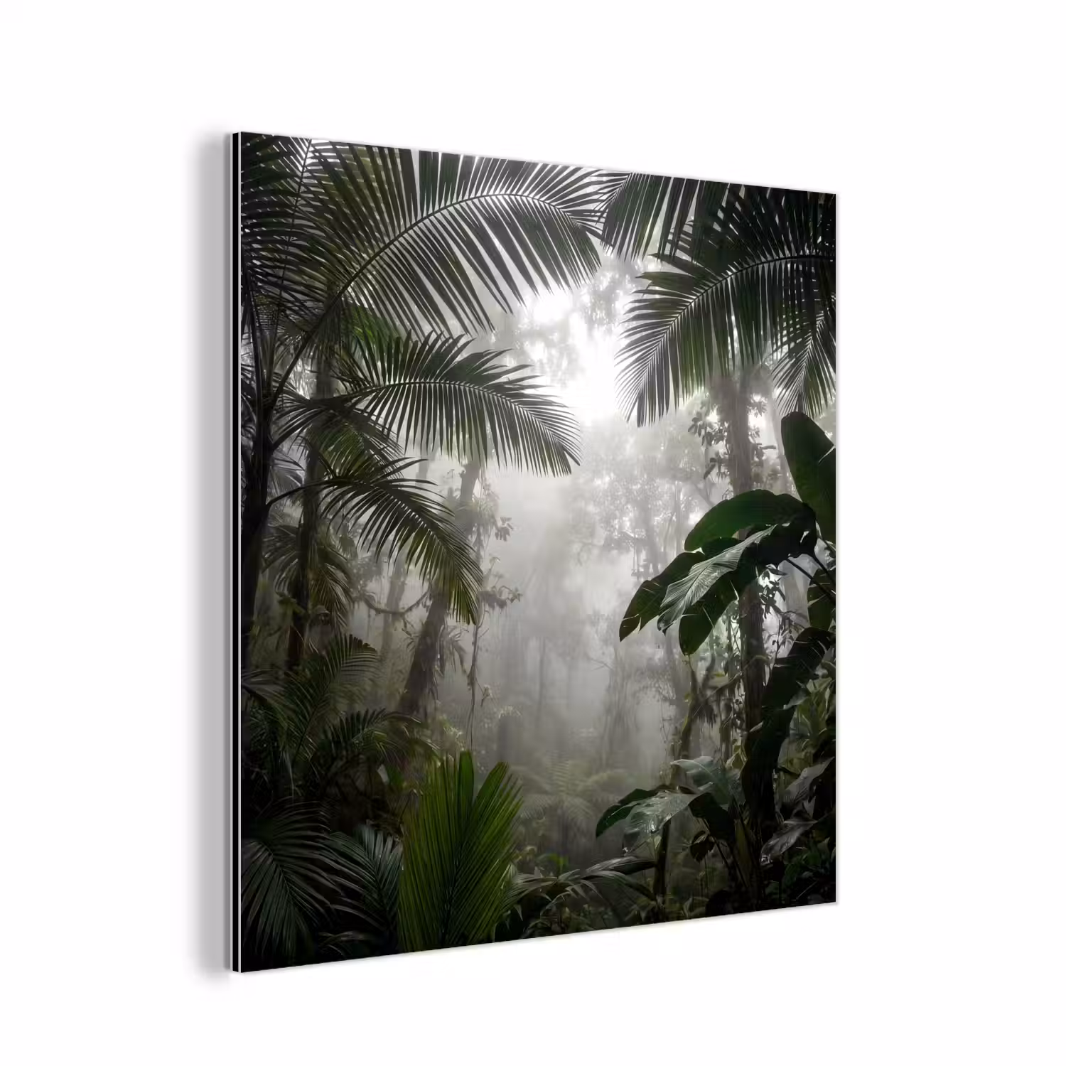 Natuur - Jungle - Mist - Groen - Bladeren aluminium wit klein -3d