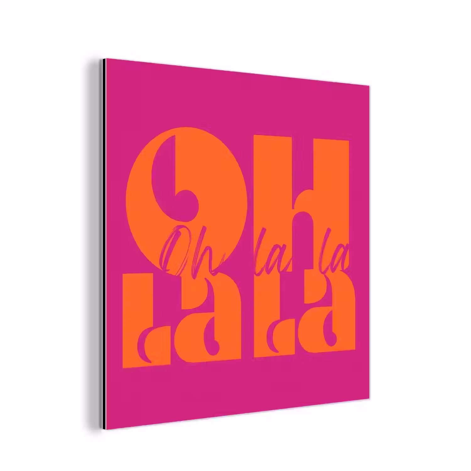 Oh la la - Roze - Oranje - Gestapelde letters aluminium wit klein -3d