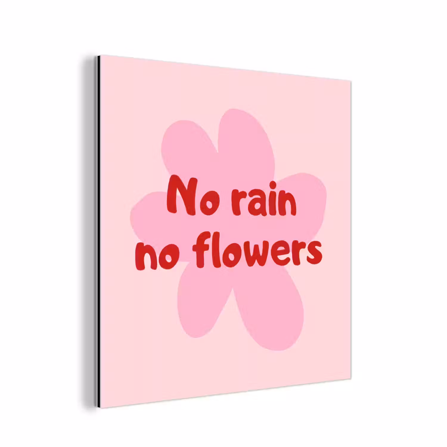 No rain no flowers - Bloem - Roze aluminium wit klein -3d