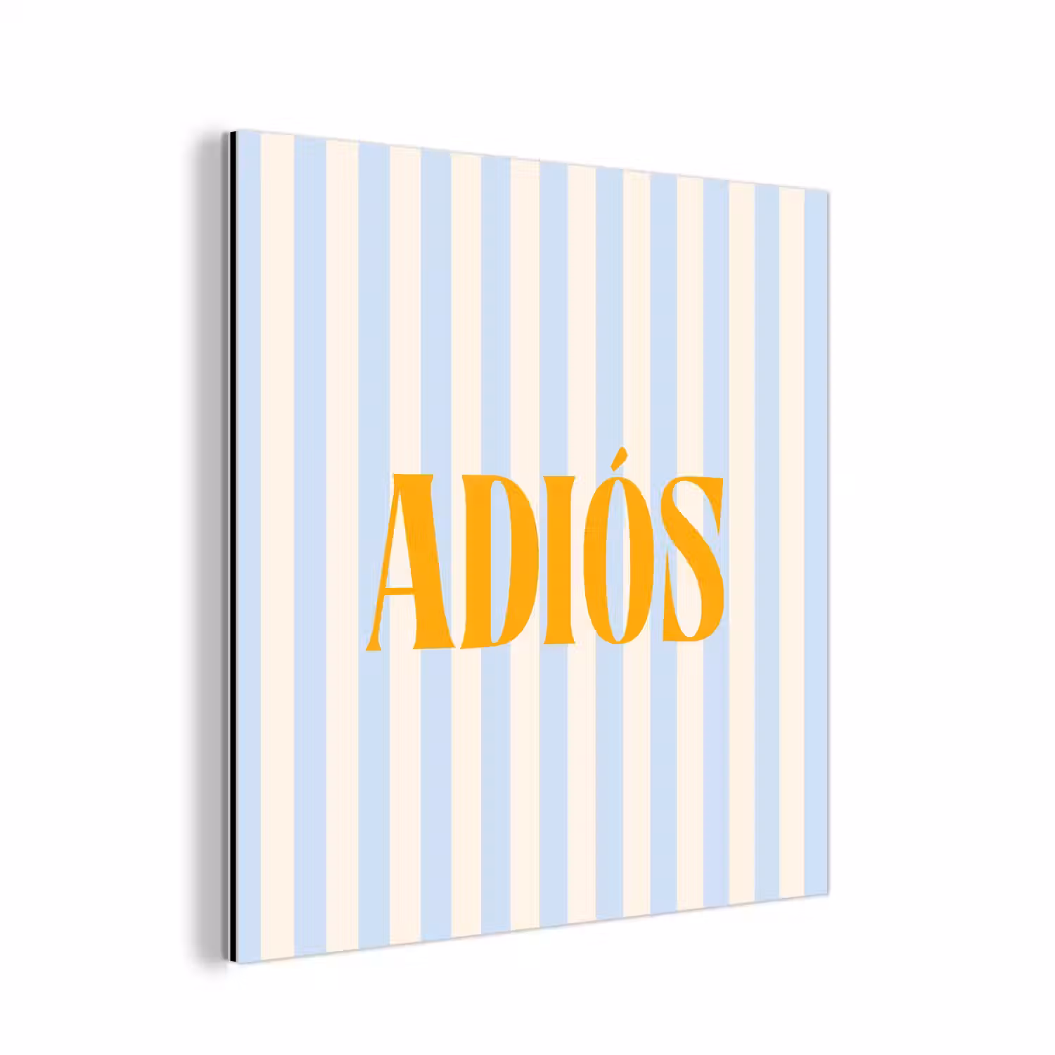 Oranje - Blauw - Strepen - Adiós aluminium wit klein -3d