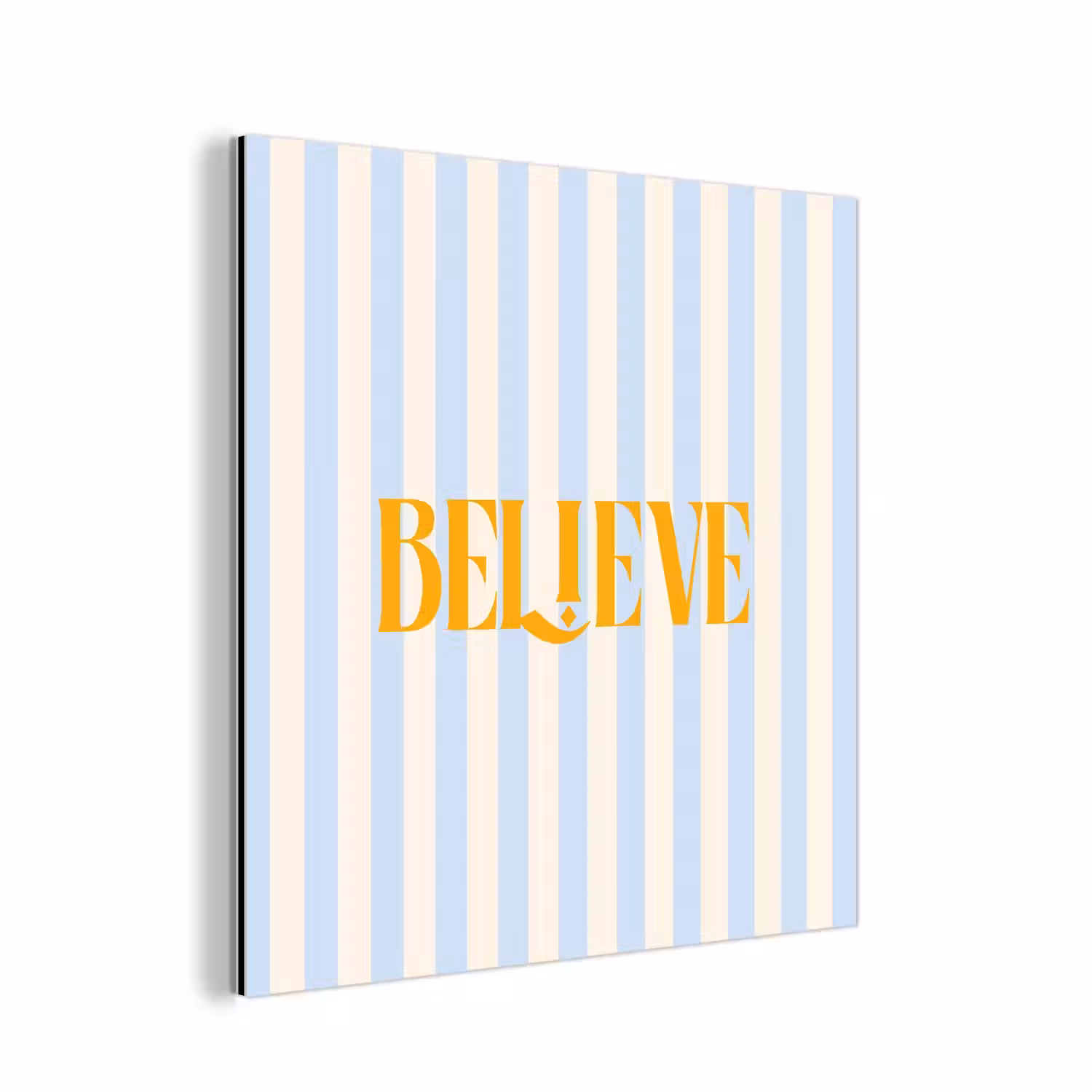 Oranje - Blauw - Strepen - Believe aluminium wit klein -3d