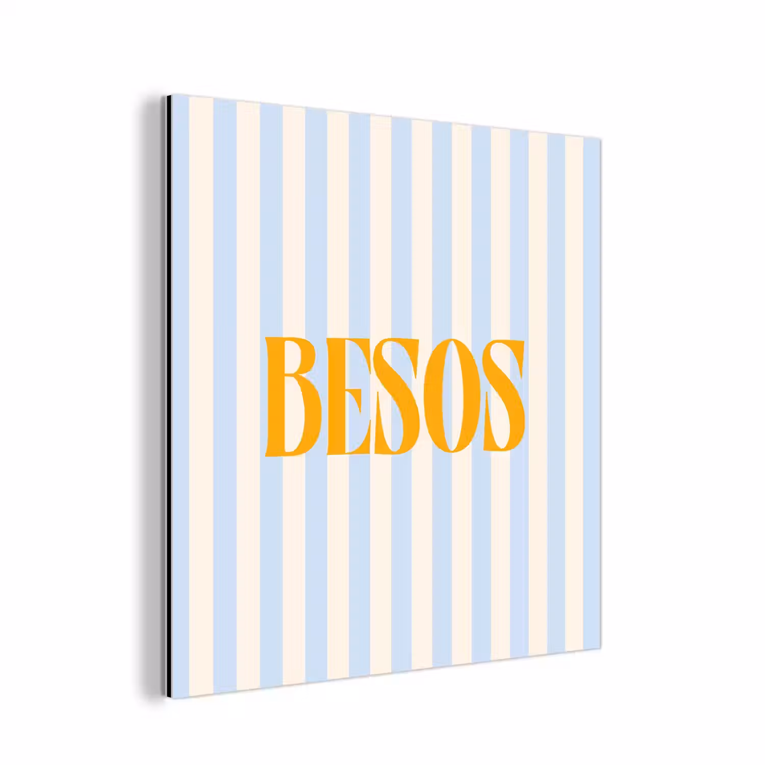 Oranje - Blauw - Strepen - Besos aluminium wit klein -3d