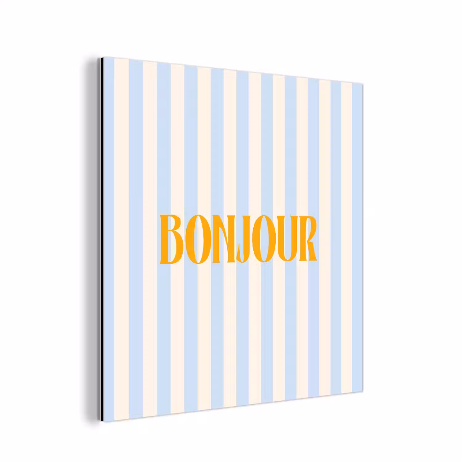 Oranje - Blauw - Strepen - Bonjour aluminium wit klein -3d