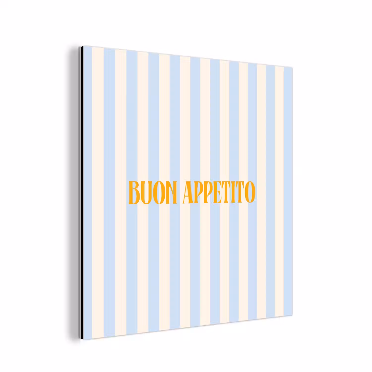 Oranje - Blauw - Strepen - Buon appetito aluminium wit klein -3d