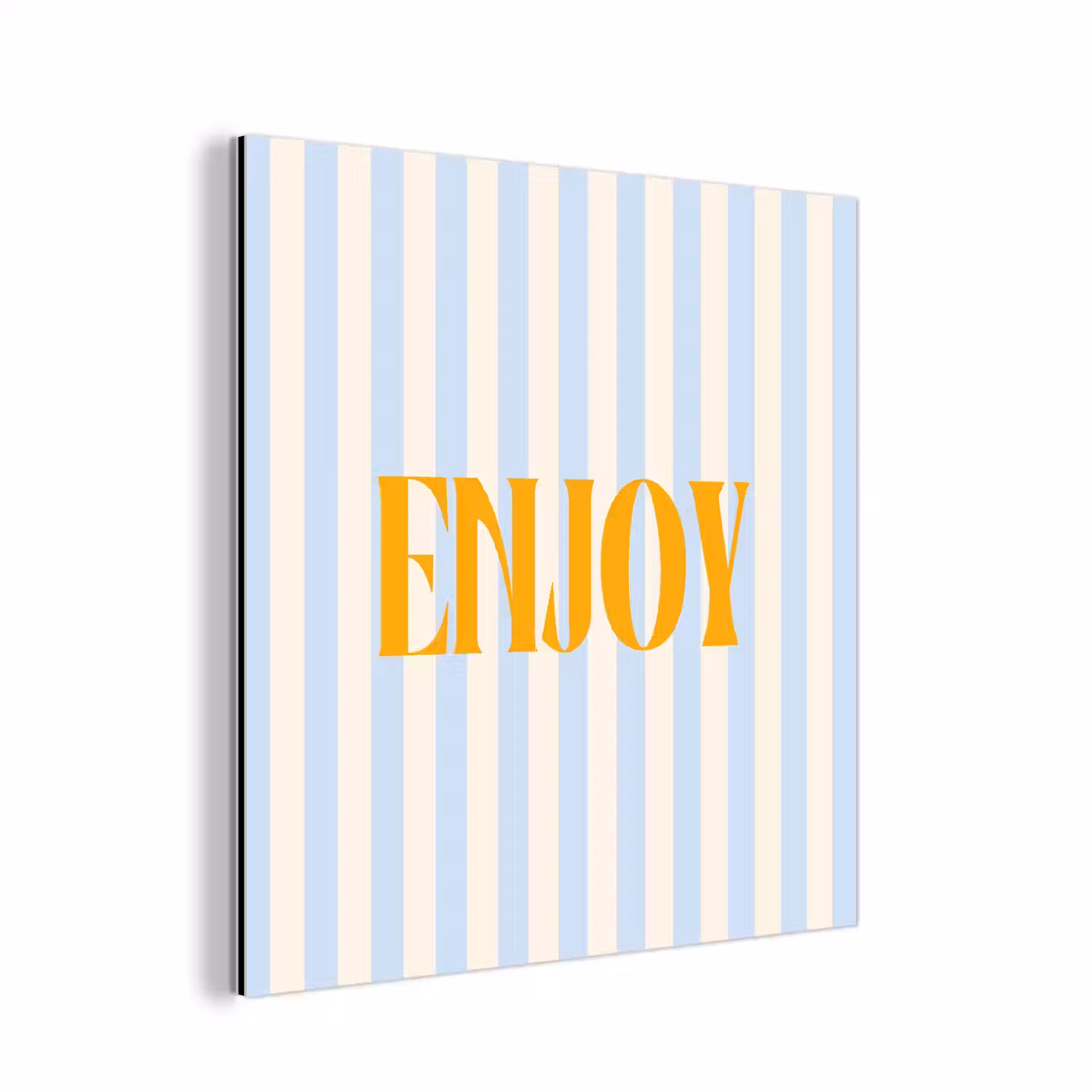 Oranje - Blauw - Strepen - Enjoy aluminium wit klein -3d
