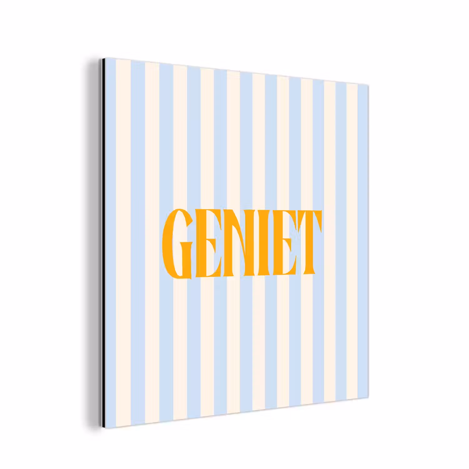 Oranje - Blauw - Strepen - Geniet aluminium wit klein -3d