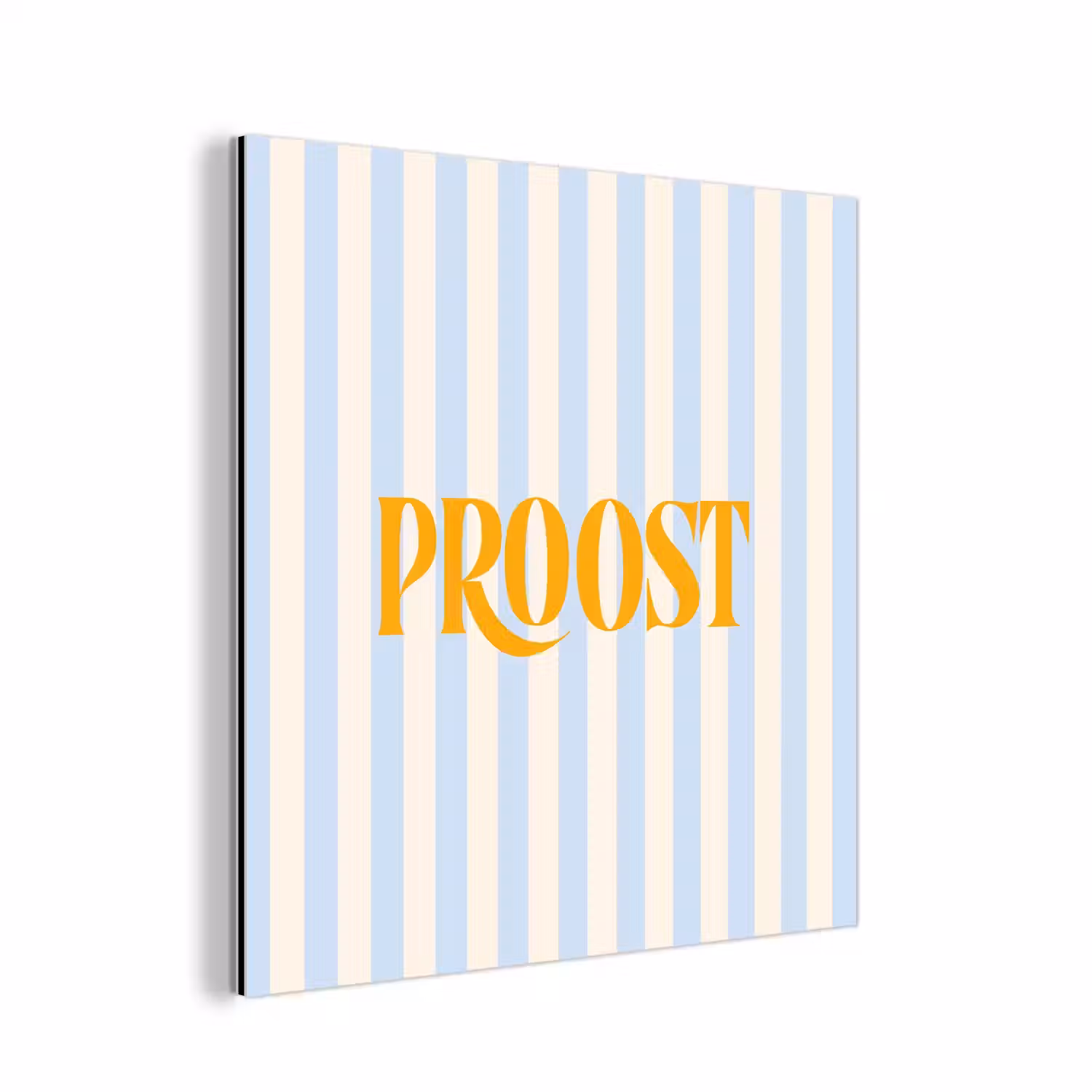 Oranje - Blauw - Strepen - Proost aluminium wit klein -3d