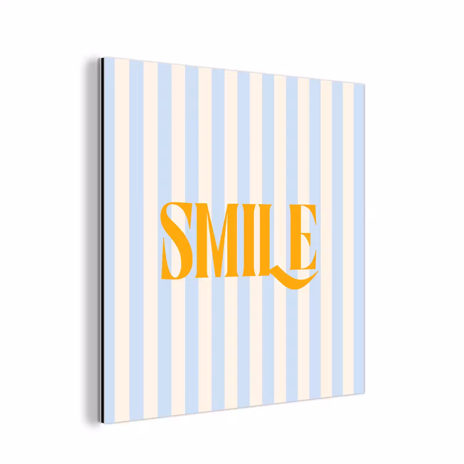 Oranje - Blauw - Strepen - Smile aluminium wit klein -3d