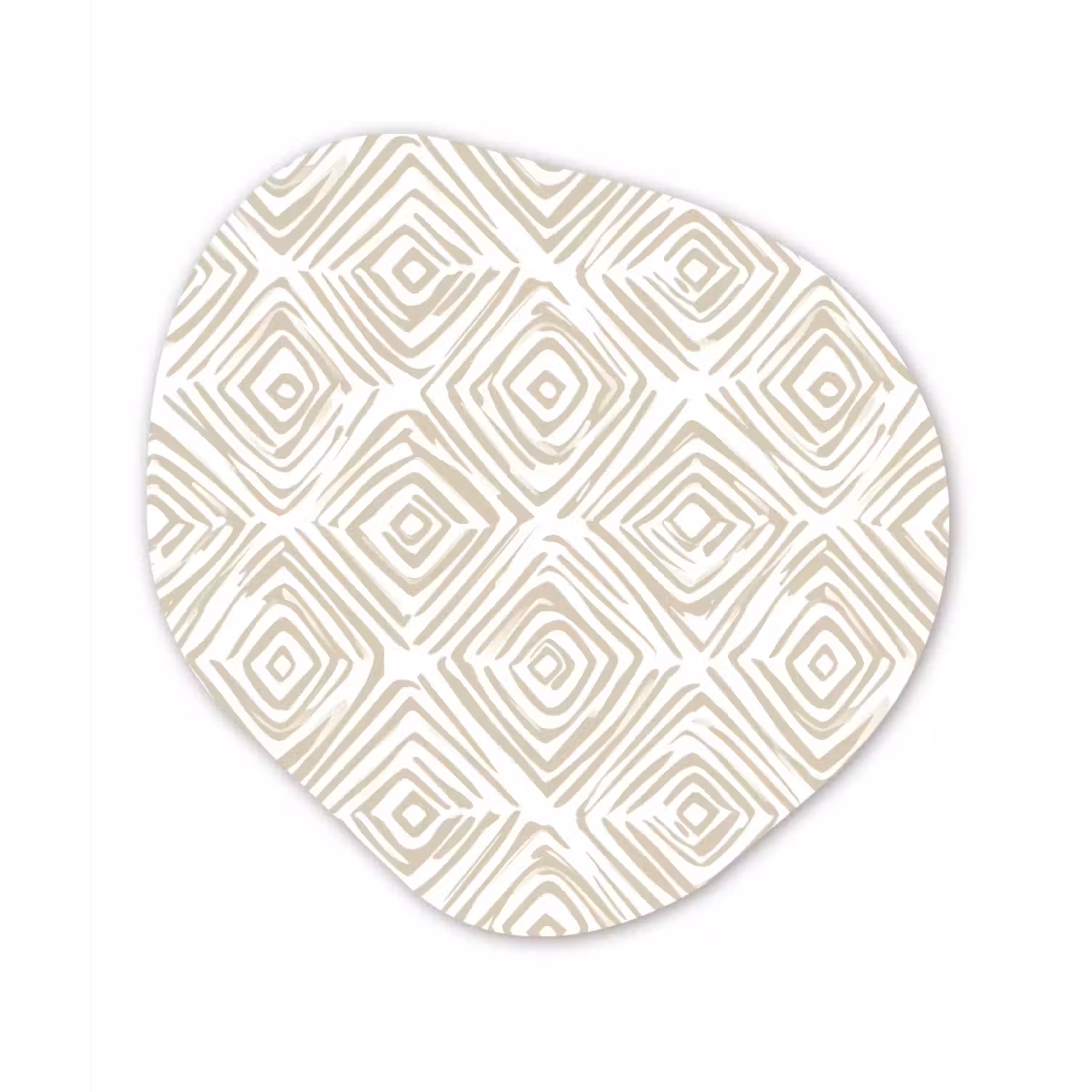 Abstract - Ruit - Beige Wandcirkel Organisch Aluminium middel 851 -3d