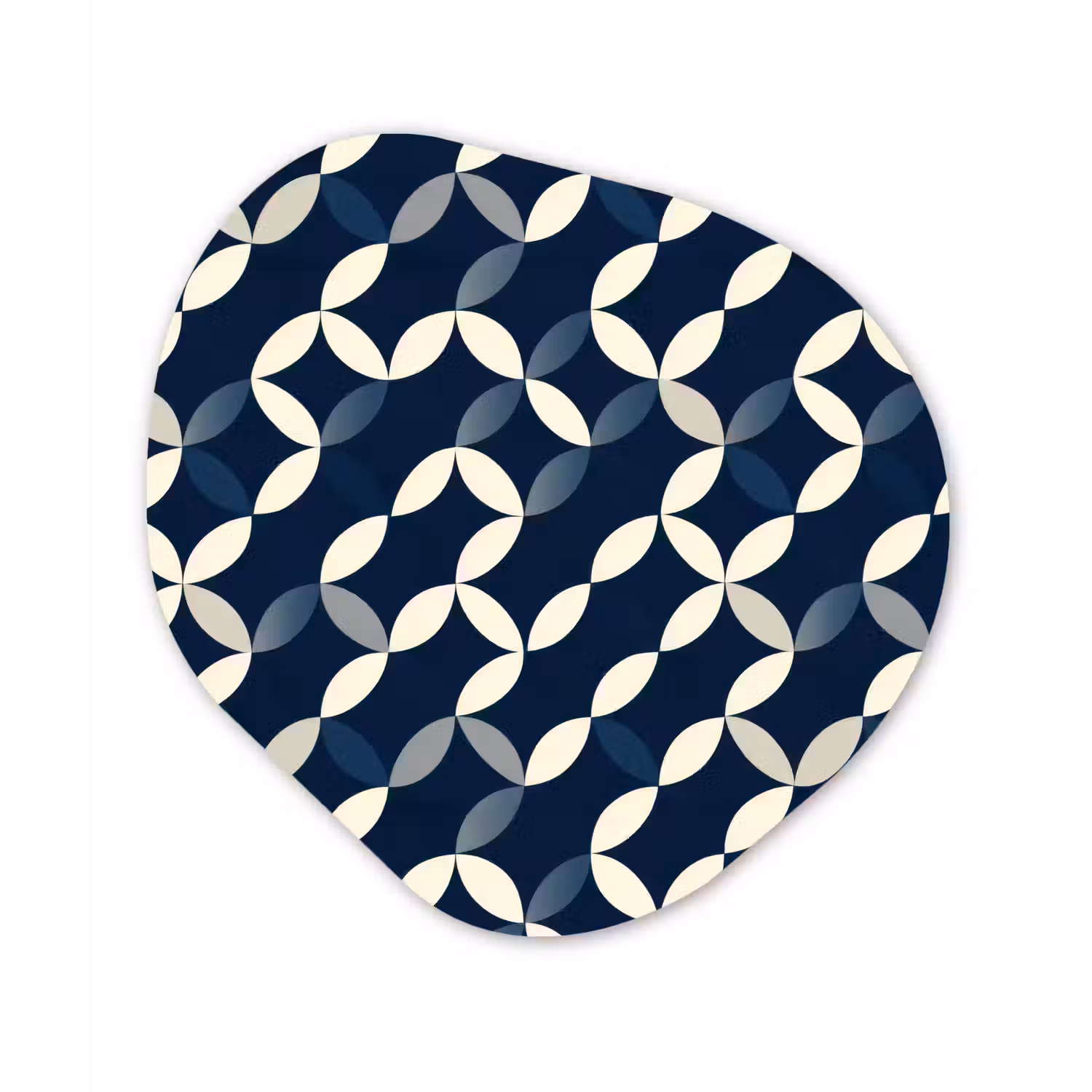 Abstract - Patroon - Blauw Wandcirkel Organisch Aluminium middel 851 -3d