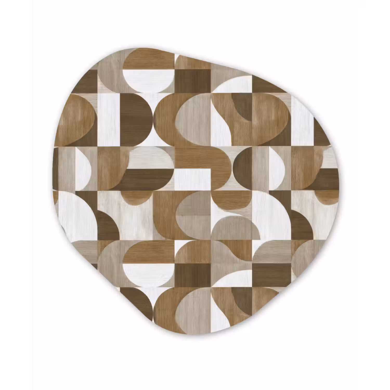 Abstract - Retro - Bruin Wandcirkel Organisch Aluminium middel 851 -3d
