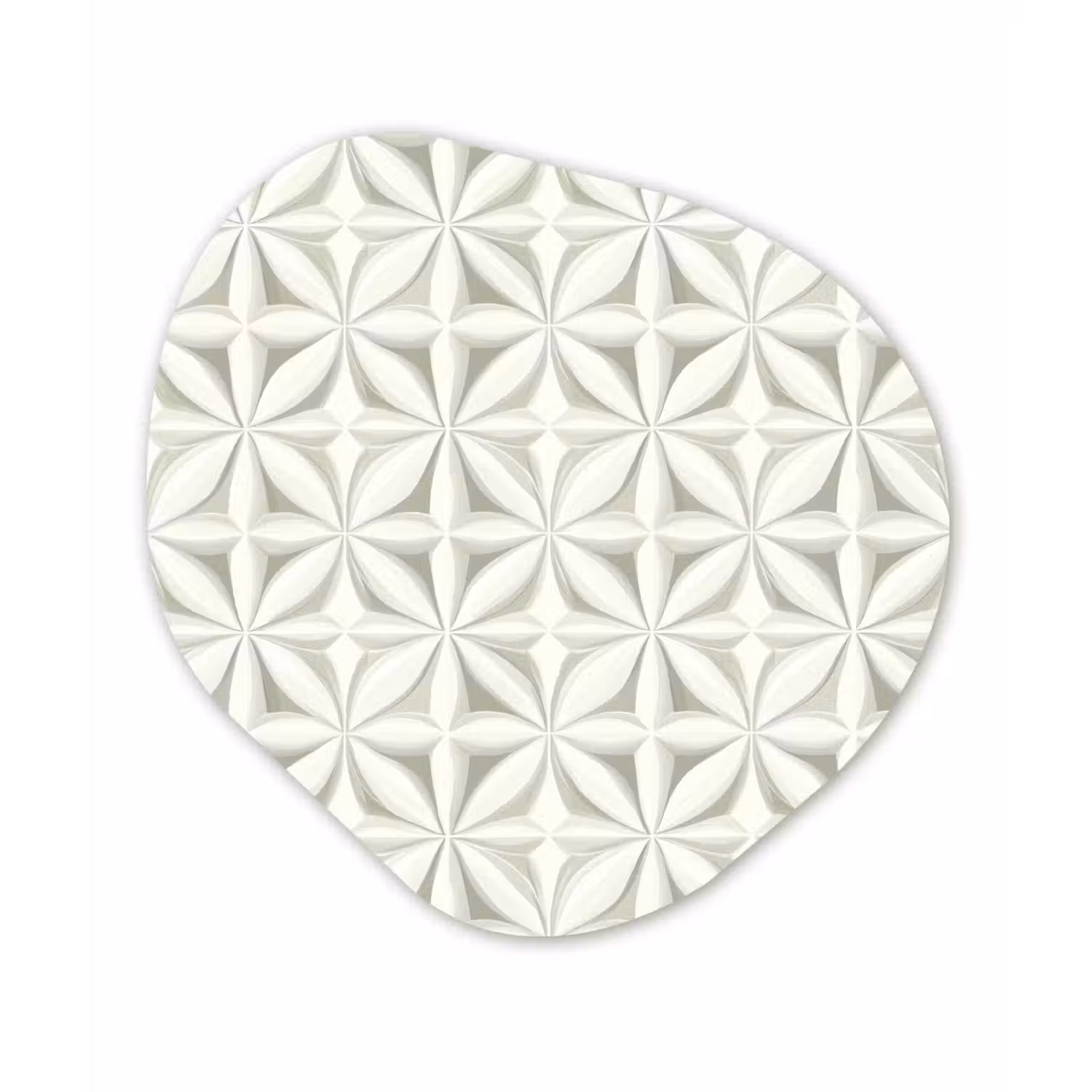 Abstract - Structuur - Grijs - Wit Wandcirkel Organisch Aluminium middel 851 -3d