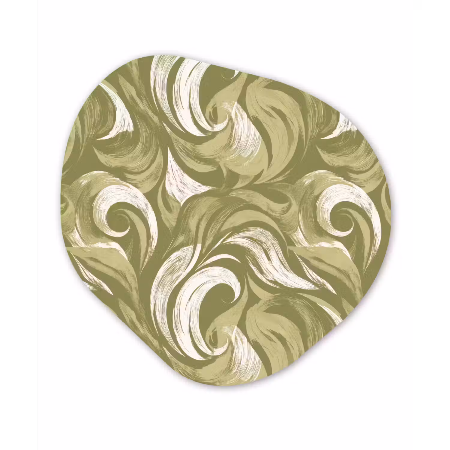 Abstract - Textuur - Groen Wandcirkel Organisch Aluminium middel 851 -3d