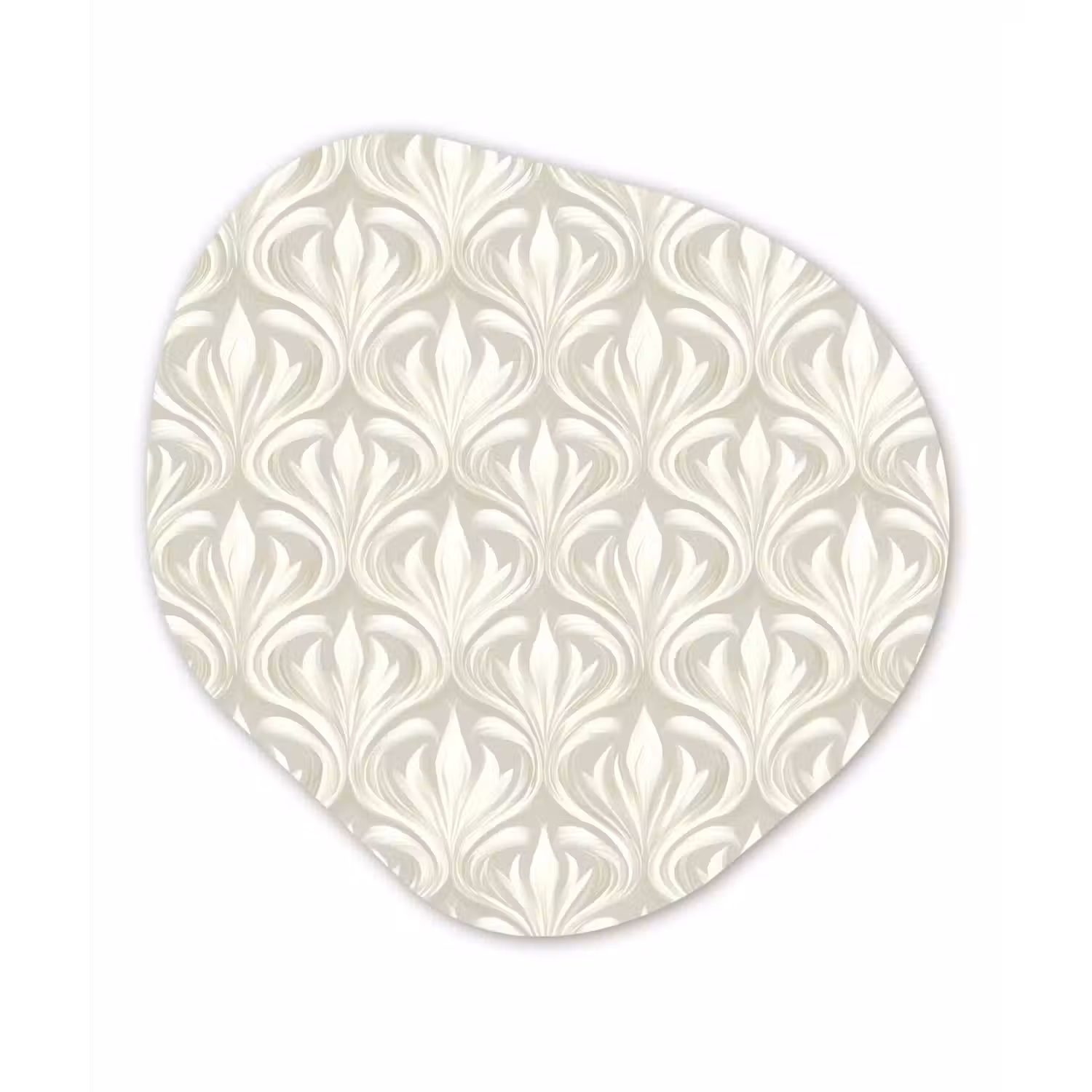Barok - Patroon - Beige Wandcirkel Organisch Aluminium middel 851 -3d