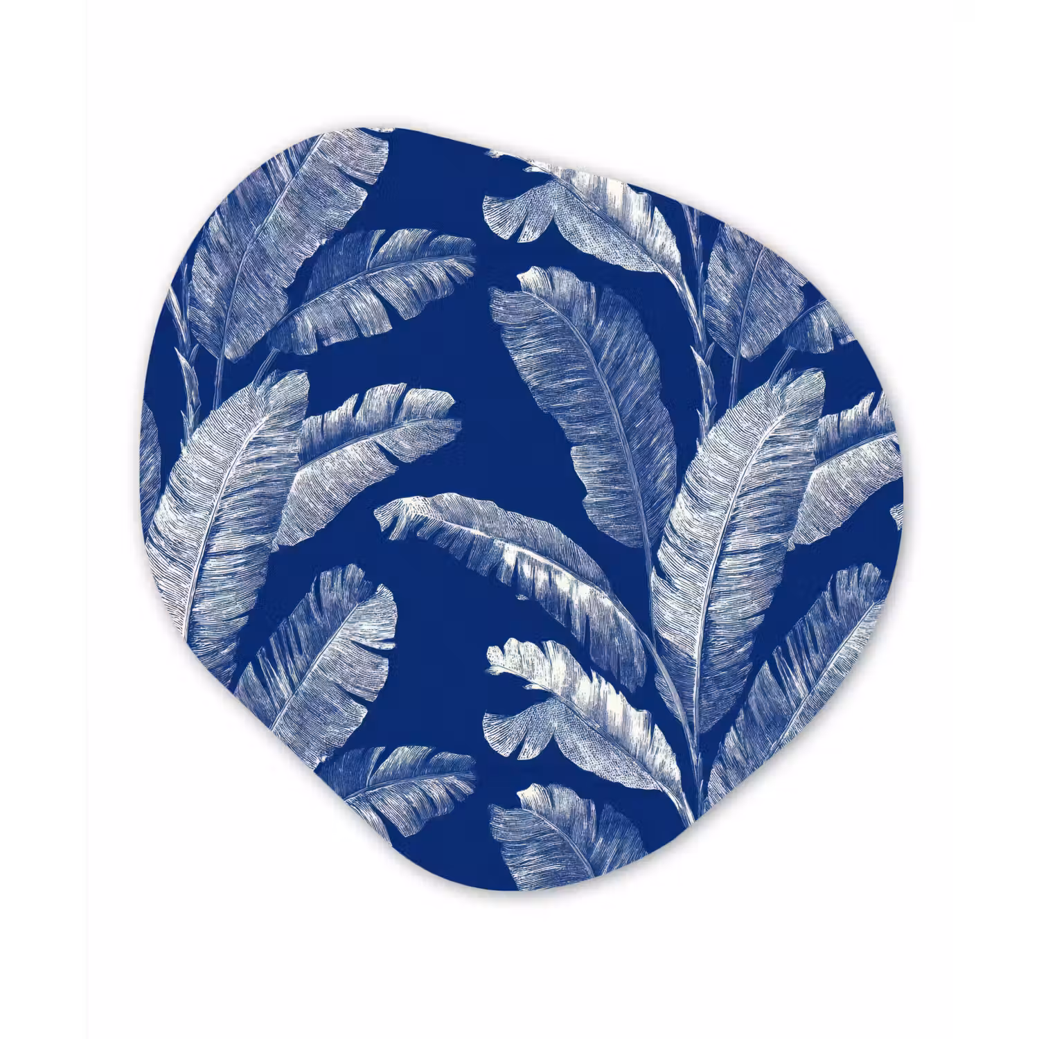 Blad - Palm - Blauw Wandcirkel Organisch Aluminium middel 851 -3d