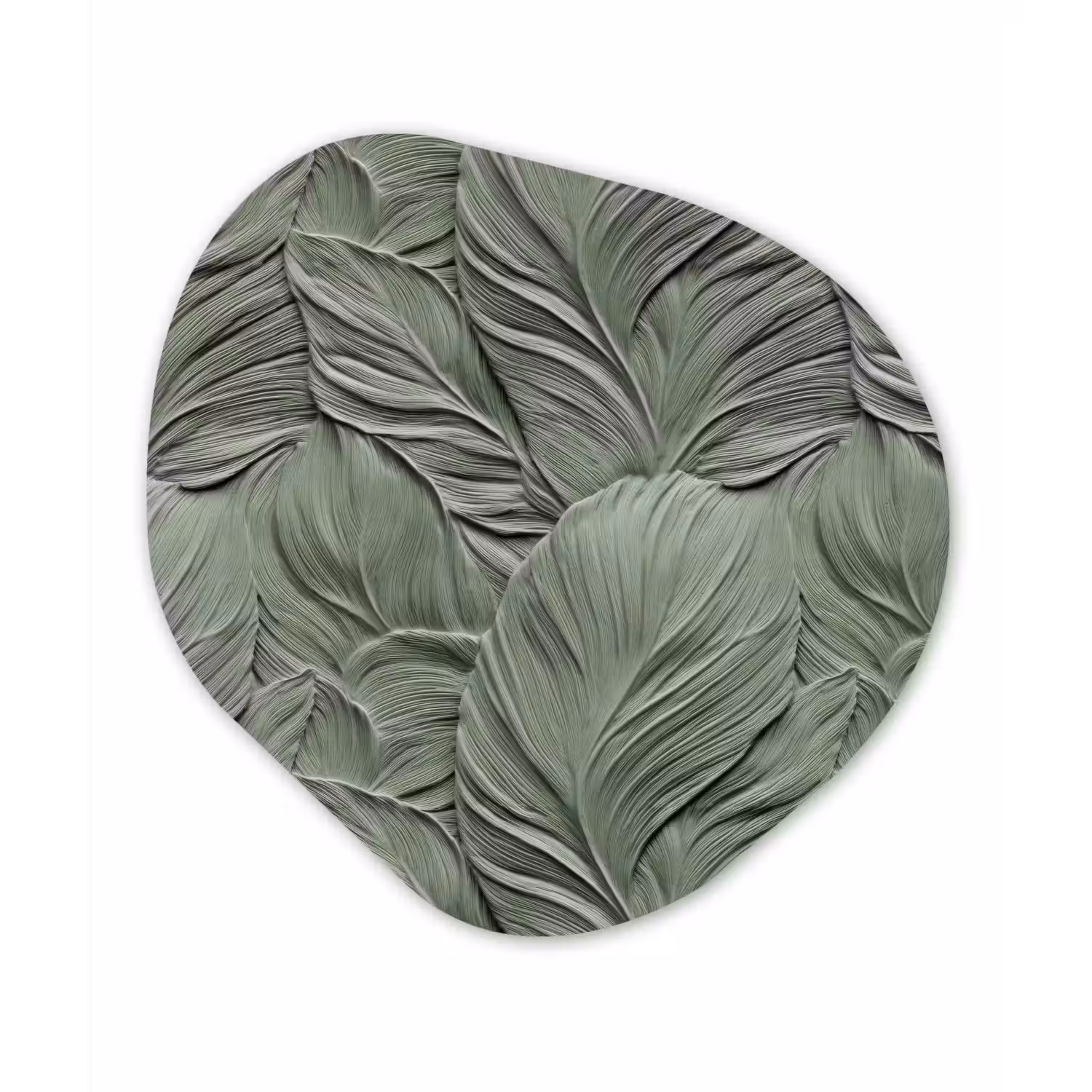 Bladeren - Textuur - Groen Wandcirkel Organisch Aluminium middel 851 -3d