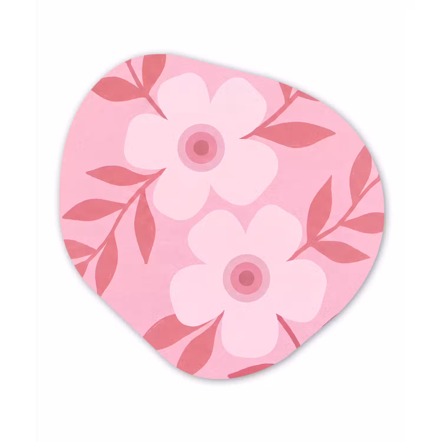 Bloemen - Abstract - Modern - Roze - Natuur Wandcirkel Organisch Aluminium middel -3d