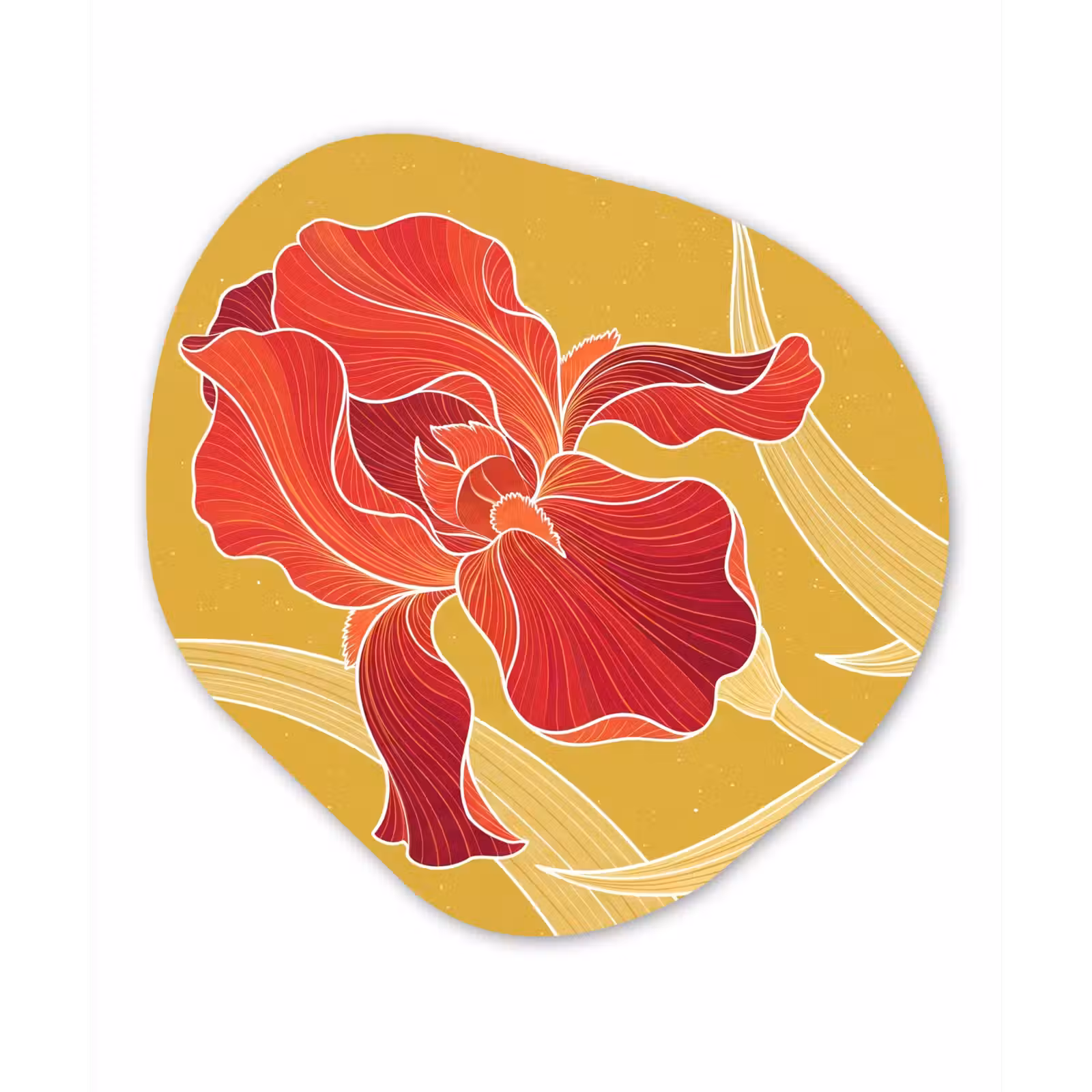 Alu-Dibond-Bild Organische Form - Blumen – Illustration – Rot - Bloemen - Illustratie - Rood Wandcirkel Organisch Aluminium middel