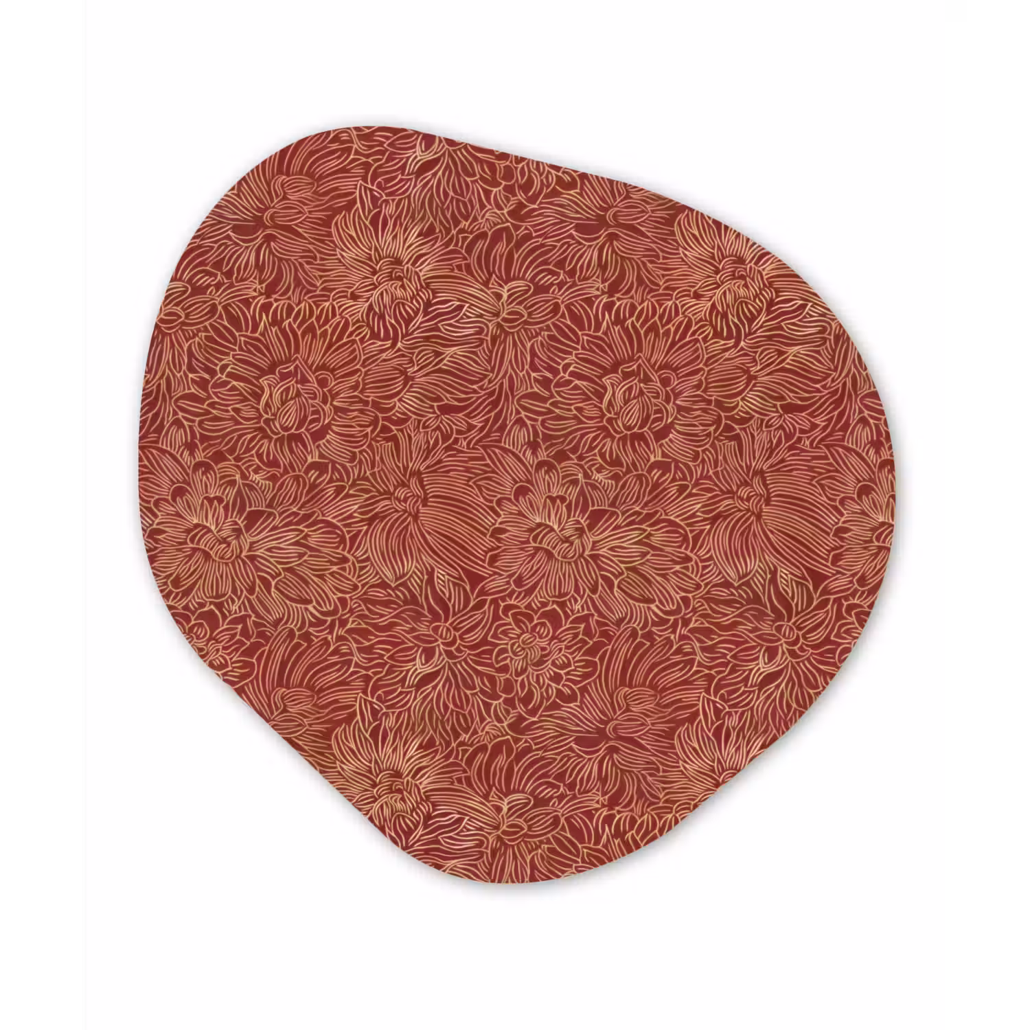 Bloemen - Motief - Rood Wandcirkel Organisch Aluminium middel 851 -3d