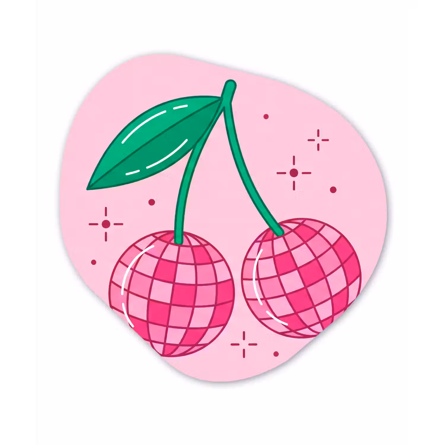 Decoratie - Disco-bal - Feest - Roze Wandcirkel Organisch Aluminium middel -3d