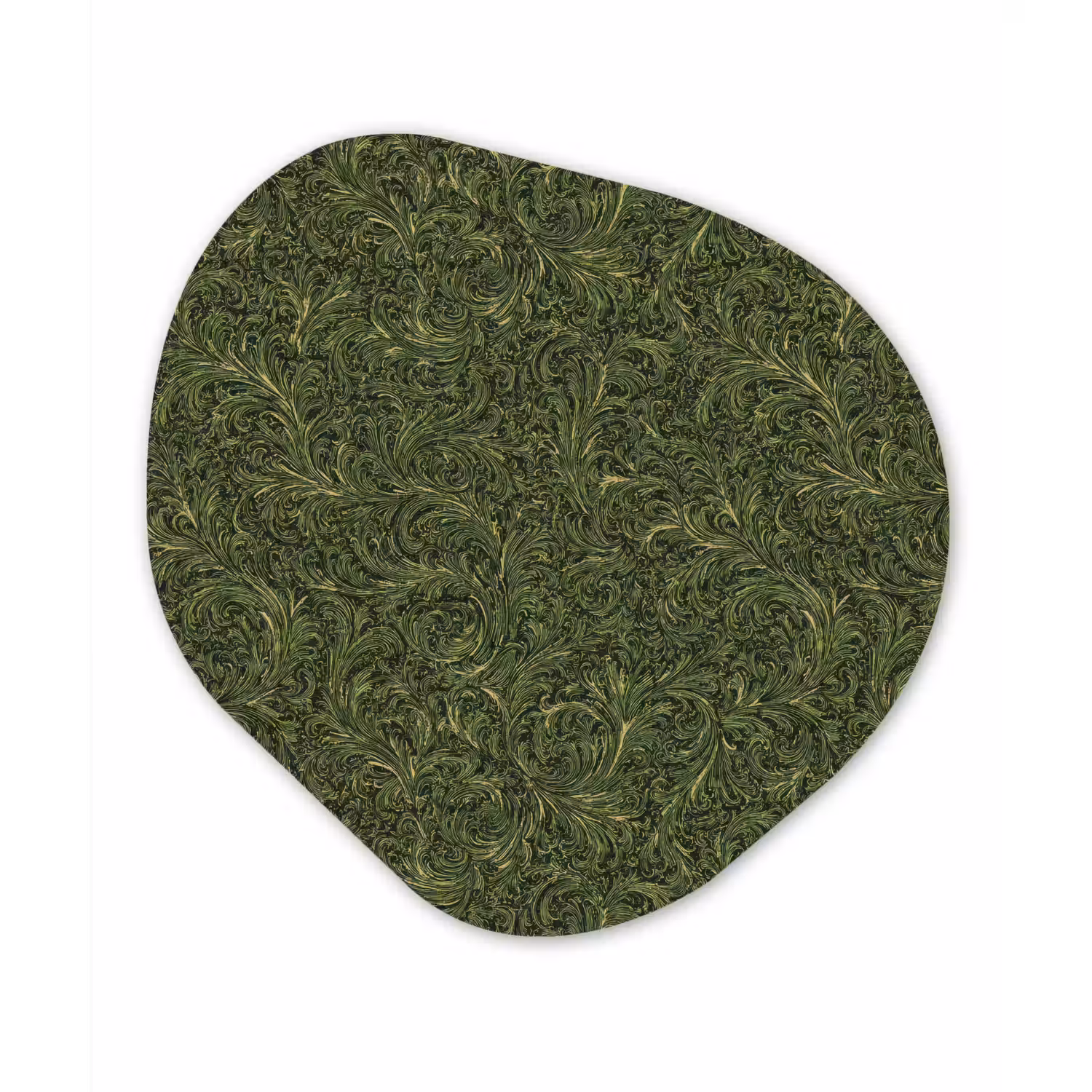 Donker - Groen - Krullend - Botanisch Wandcirkel Organisch Aluminium middel 851 -3d