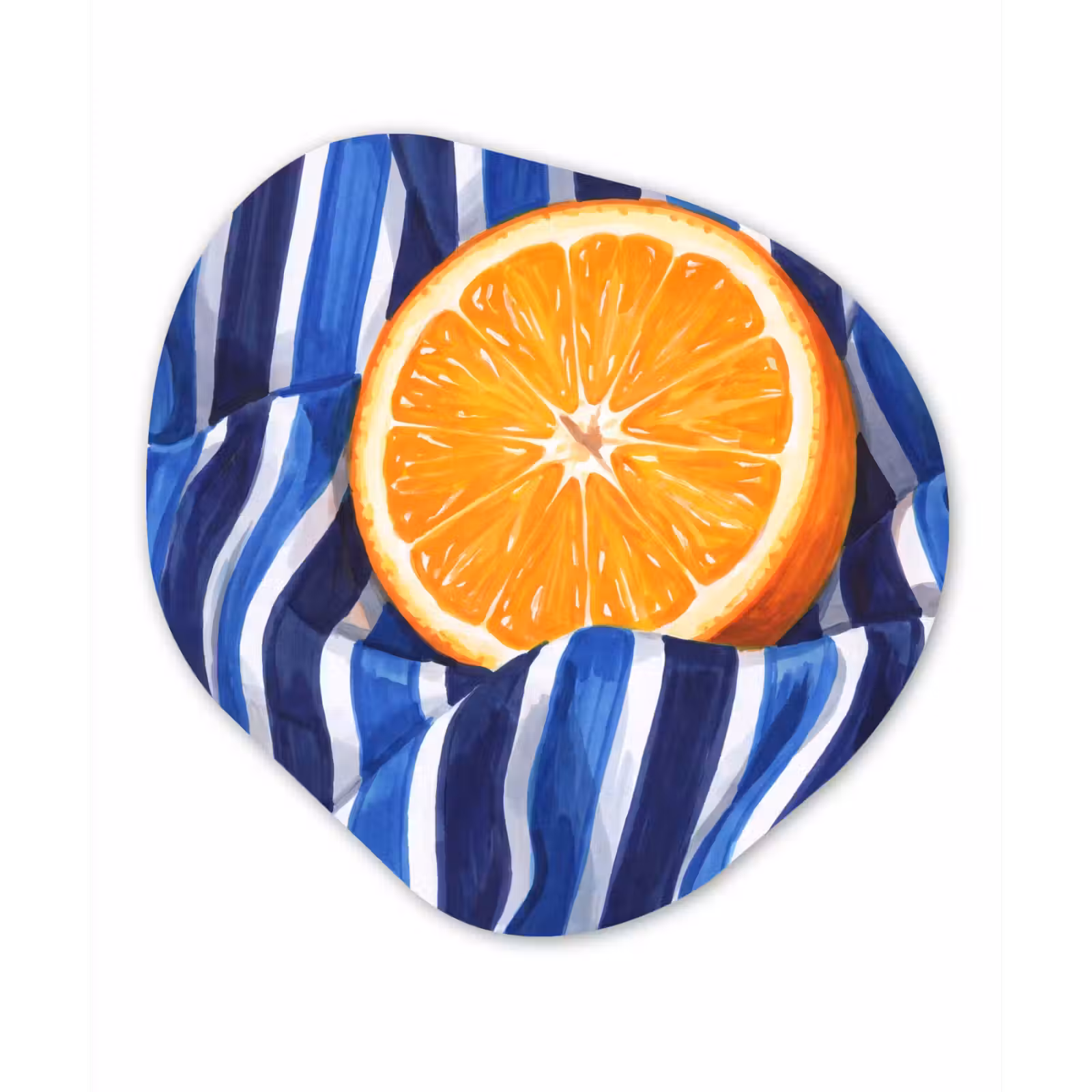 Alu-Dibond-Bild Organische Form - Essen – Obst – Orange - Eten - Fruit - Oranje Wandcirkel Organisch Aluminium middel