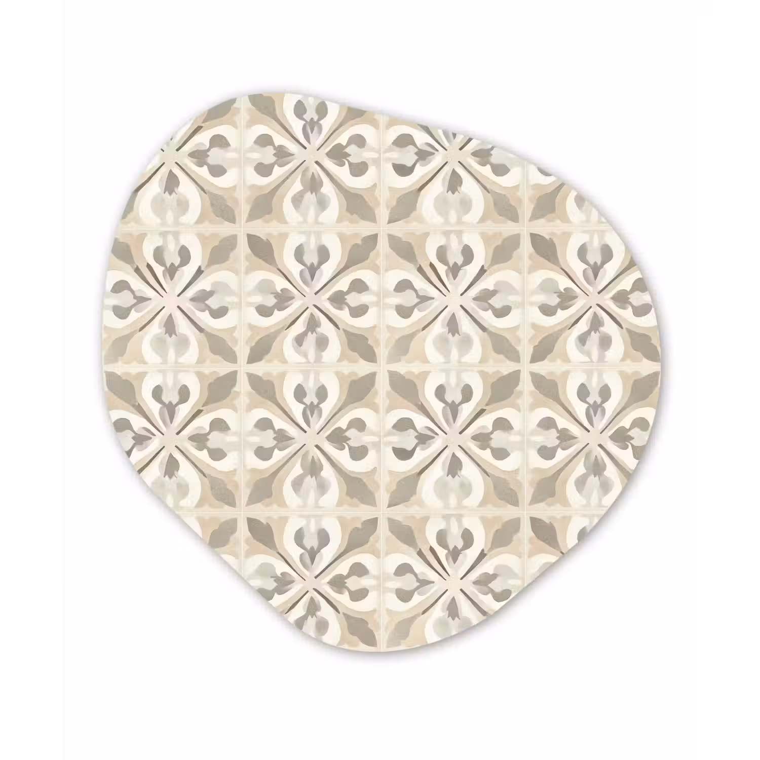 Tegel - Motief - Beige Wandcirkel Organisch Aluminium middel 851 -3d