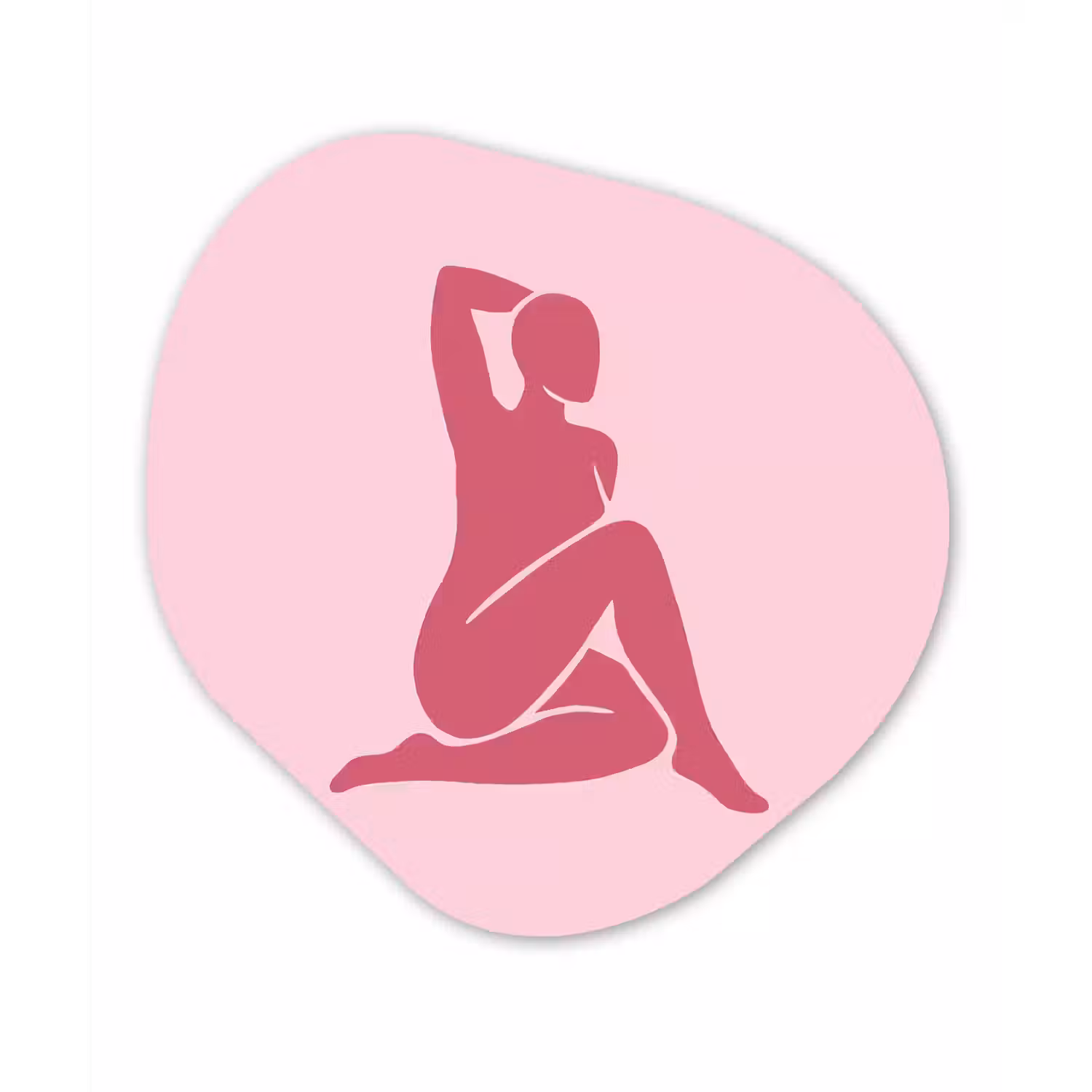 Vrouw - Silhouet - Abstract - Modern - Roze Wandcirkel Organisch Aluminium middel -3d