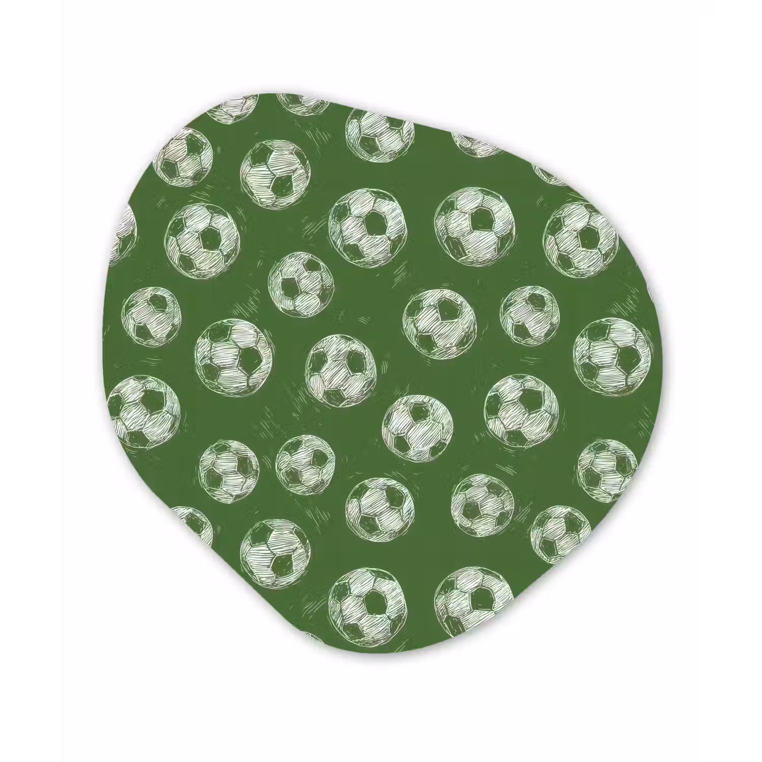Voetbal - Sport - Groen Wandcirkel Organisch Aluminium middel 851 -3d